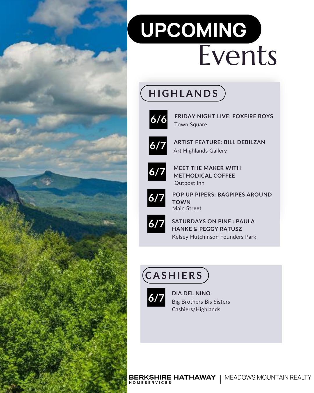 So much to do, so little time! 🎶🌿 From live music and local markets to art shows and guided hikes, the Plateau is buzzing this weekend! Tap the link in bio to explore all the fun 🌸✨
#PlateauLiving #HighlandsNC #WeekendPlans #ThingsToDo