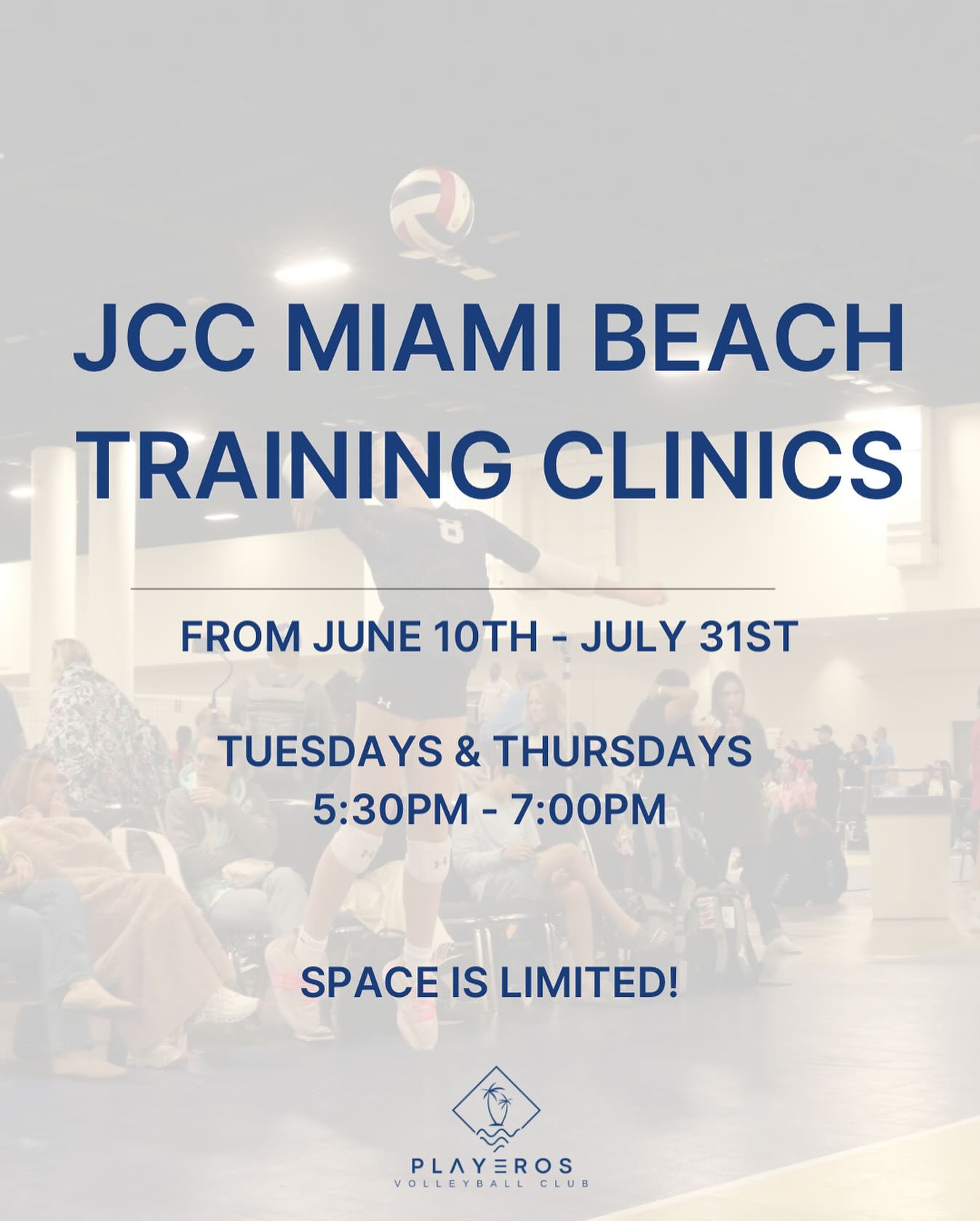 JCC training clinics begin June 10th! Register with the link in our bio for the chance to practice, play, and develop your skills!
#playerosvolleyball #volleyballclub #clubvolleyball #miamiplayerosvolleyball