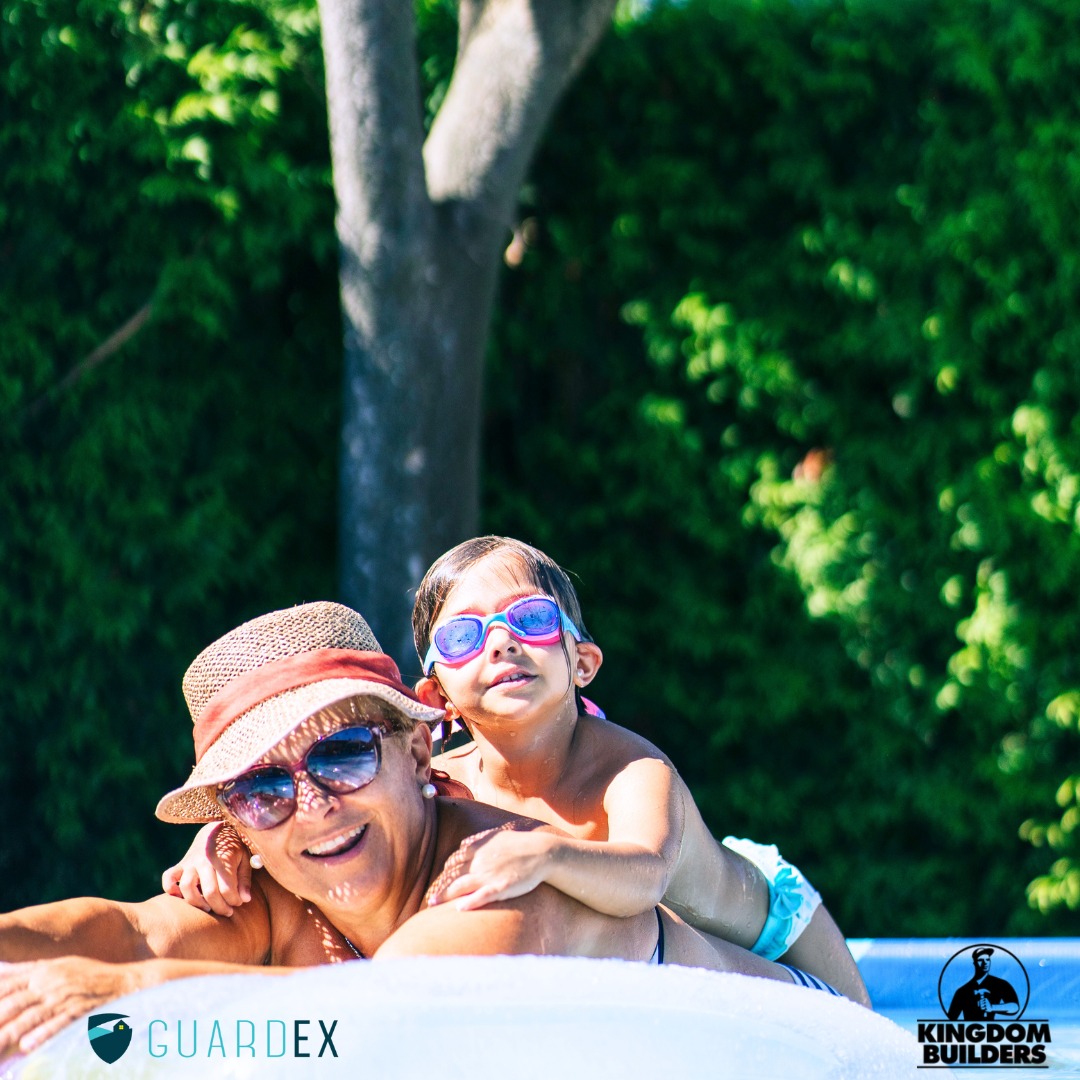 Splash, giggle, repeat. ☀️ Backyard pools aren’t just water; they’re a stage for summer memories across generations! With most pools ready after Memorial Day, Kingdom Builders helps craft the spaces where life unfolds, while GuardEx keeps them protected and lasting. Every great summer deserves a home that’s ready to hold it all! 🏡🌸 #KingdomBuilders #GuardEx #SummerVibes #HomeAndHeart #BackyardMoments