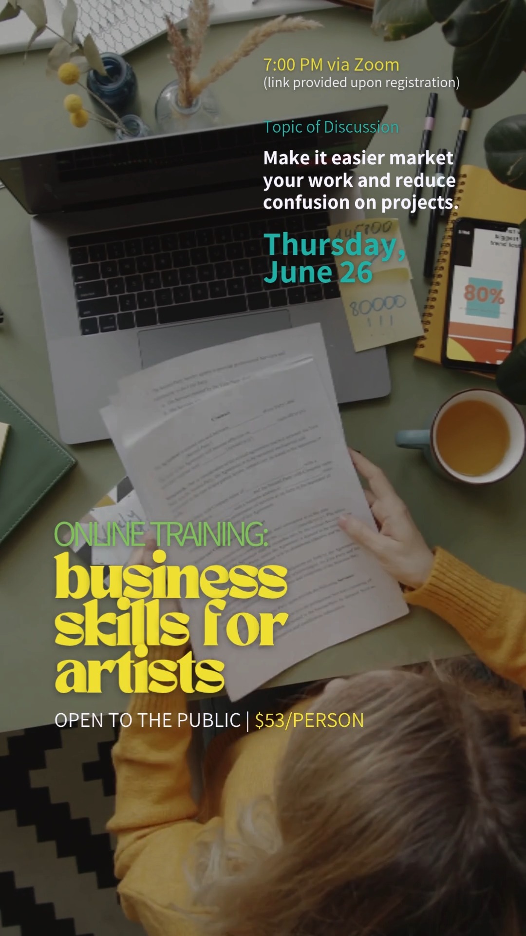 This is a workshop that we've been working on for YEARS. It comes from dozens of conversations, Art for Social Change events, and artist gatherings.
Learn more & register: https://bit.ly/3GSmq4j
Are you overwhelmed when it comes to finances? Stumped when you have to decide how to market your work? Concerned about pricing in our current economic climate?
Take 90 minutes to:
- refresh your best practices and mindset
- be guided in your marketing efforts, and avoid getting lost in social media channels
- tailor a calculator that helps you sort your business
There is $$$ of value in this, and we've priced it at $53/person. Are you a member of EAR or IAACC Arts Hives? We've got discount codes through your membership team! Can't wait to see you for this online development opportunity.
#artist #creative #skillsdevelopment #yyclearning #yycworkshop #yycarts #artistsupportartists