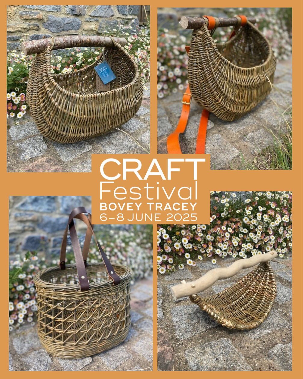 ☀️Craft Festival 2025☀️
Almost there!! After all the dreaming, making and planning this fabulous event opens tomorrow at 10 am ! You can fill your boots enjoying all the best of craft in one perfect space.
I will be joining @makesouthwest on their stand tomorrow (Fri) to demonstrate and talk all things willow and I can’t wait to meet my fellow makers and everyone who comes to visit . My baskets will also be available with Chloe on the beautiful @meandeast stand over the whole weekend.
Get your tickets over on the craft festival website now and save yourself a queue. Happy festival 😀