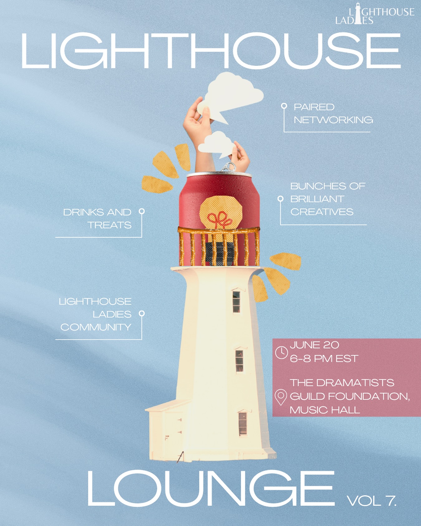 🤩Lighthouse Lounge Volume 7🤩
RESERVE YOUR SPOT TODAY AT THE LINK IN OUR BIO! Limited tix available.
This is networking like you’ve never before experienced! Here’s why:
🔗Tailored Connections & Intentional Pairing
💬Guided Conversations
👥Limited Capacity
👯♀️Dynamic Pairing System
✅Accessibility for All
🥨Delicious Food & Beverages
🗓️Event Details:
Date: June 20, 2025
Time: 6:00 PM - 8:00 PM
Location: The Dramatists Guild Foundation, Manhattan / NYC, Music Hall
🤔Who Should Attend?
If you identify as a creative—whether you’re a filmmaker, actor, director, editor, painter, animator, or any artistic soul—this event is crafted for you!
