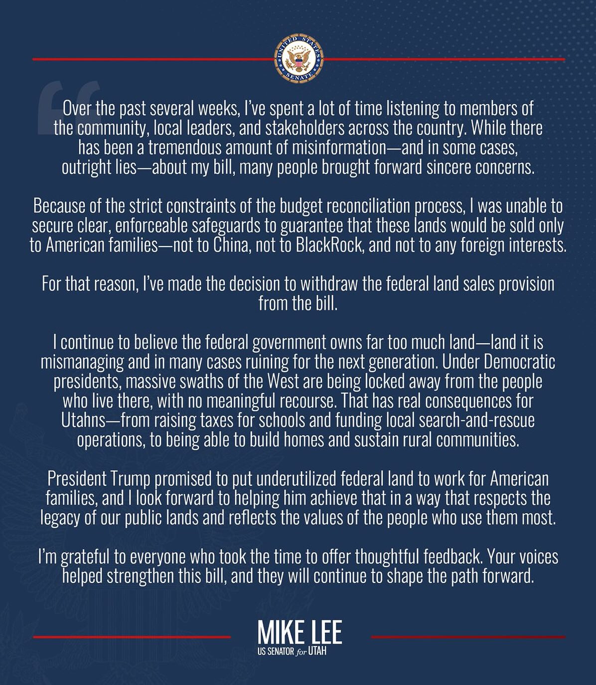 YOU did this!!! 👏👏👏 The fight certainly isn’t over, but oh, how inspiring it is to see this giant coalition of Americans stand up for what they love! How refreshing it is to stand in our shared values. Now, if only @senmikelee would actually fund the USFS and BLM adequately so they could steward these lands in the ways they know are right. If you chronically underfund something, of course it has places it suffers. It’s hard to do what is right when you don’t have the money or staff. Oh wait! That’s the same reason we should fund Medicaid and SNAP adequately: it’s hard to steward your family well when you’re starving and sick.
Let’s not starve our forests or our people.
#senate #congress #budget #publiclands #medicaid