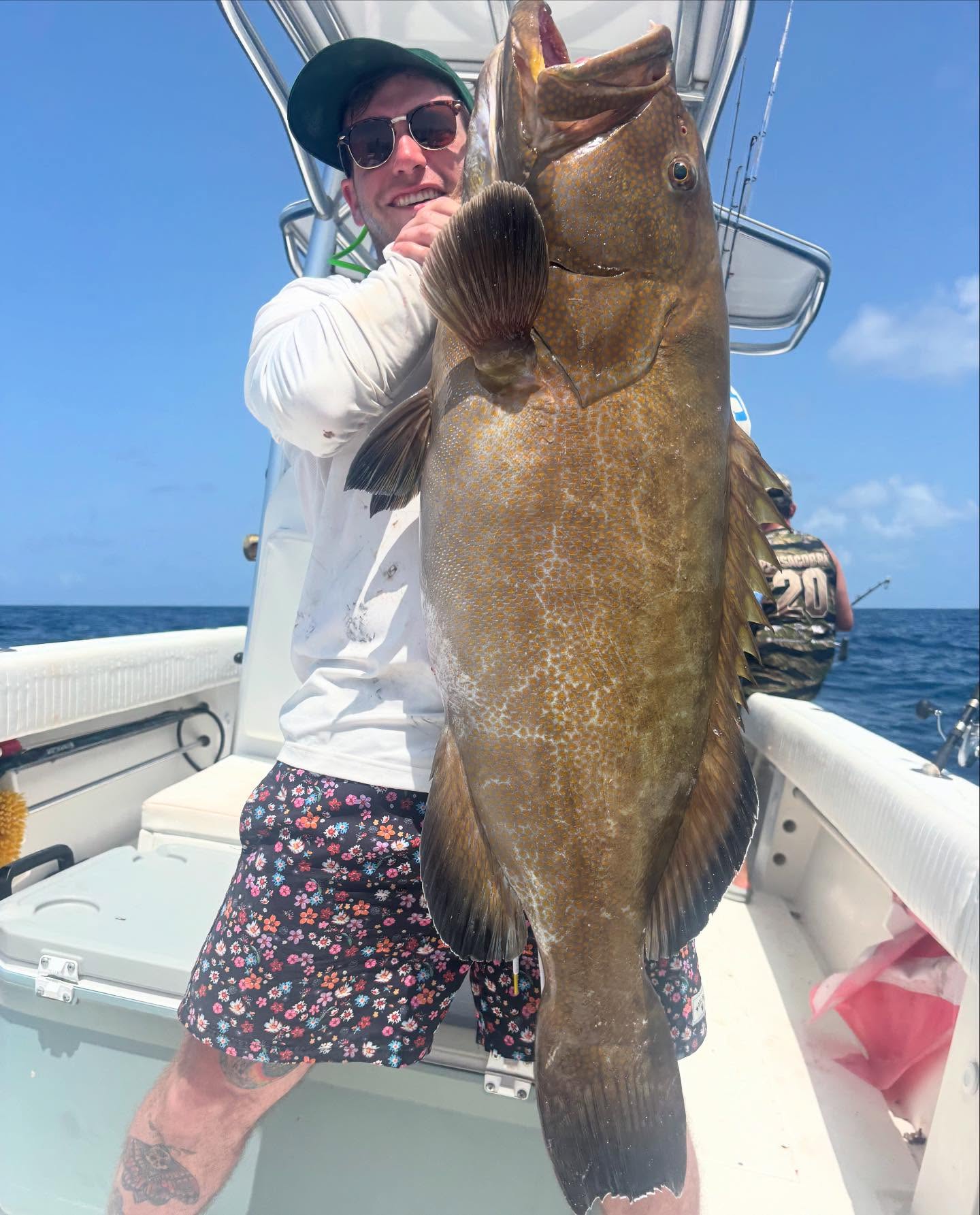 My Boi Aaron with a real one! 47lb black grouper In the box. @seasthedaycharters #seasthedaycharters #grouper #blackgrouper #flkeys #fishing #atlanicocean #eskyrods #whitewaterboats #fishtacos