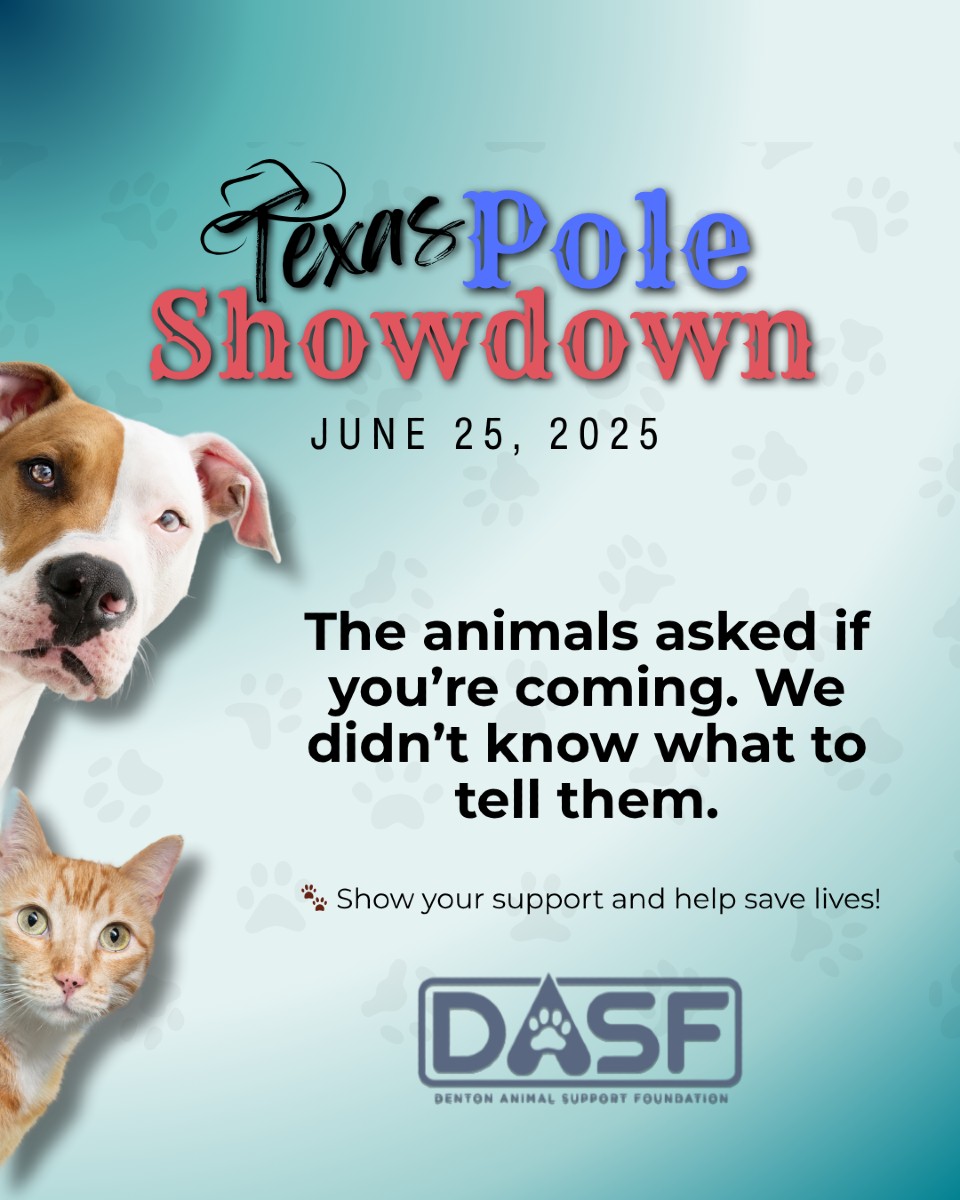 Behind every spin and spotlight at TPS 2025, there’s heart — and this year, that heart belongs to the animals. ❤️🐾
We’re donating part of our event proceeds to the Denton Animal Support Foundation, helping dogs and cats in our community find hope and forever homes.
🎟️ Come support the cause on June 25: altitudefitnessfrisco.com/tps2025
#TPS2025 #DASF #AdoptDontShop #PoleForACause #AltitudeFrisco