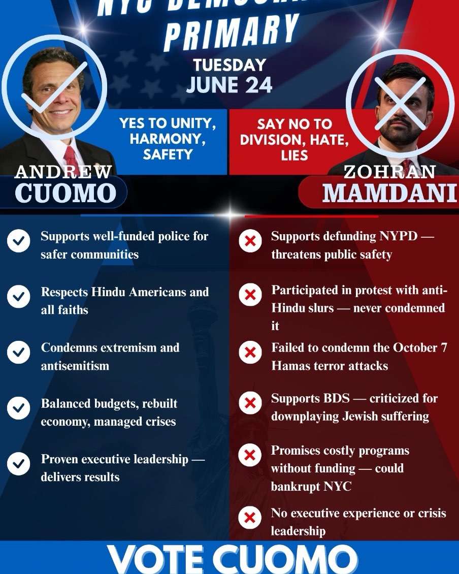 #mayoral election#June 24#extremist #reject Mamdani