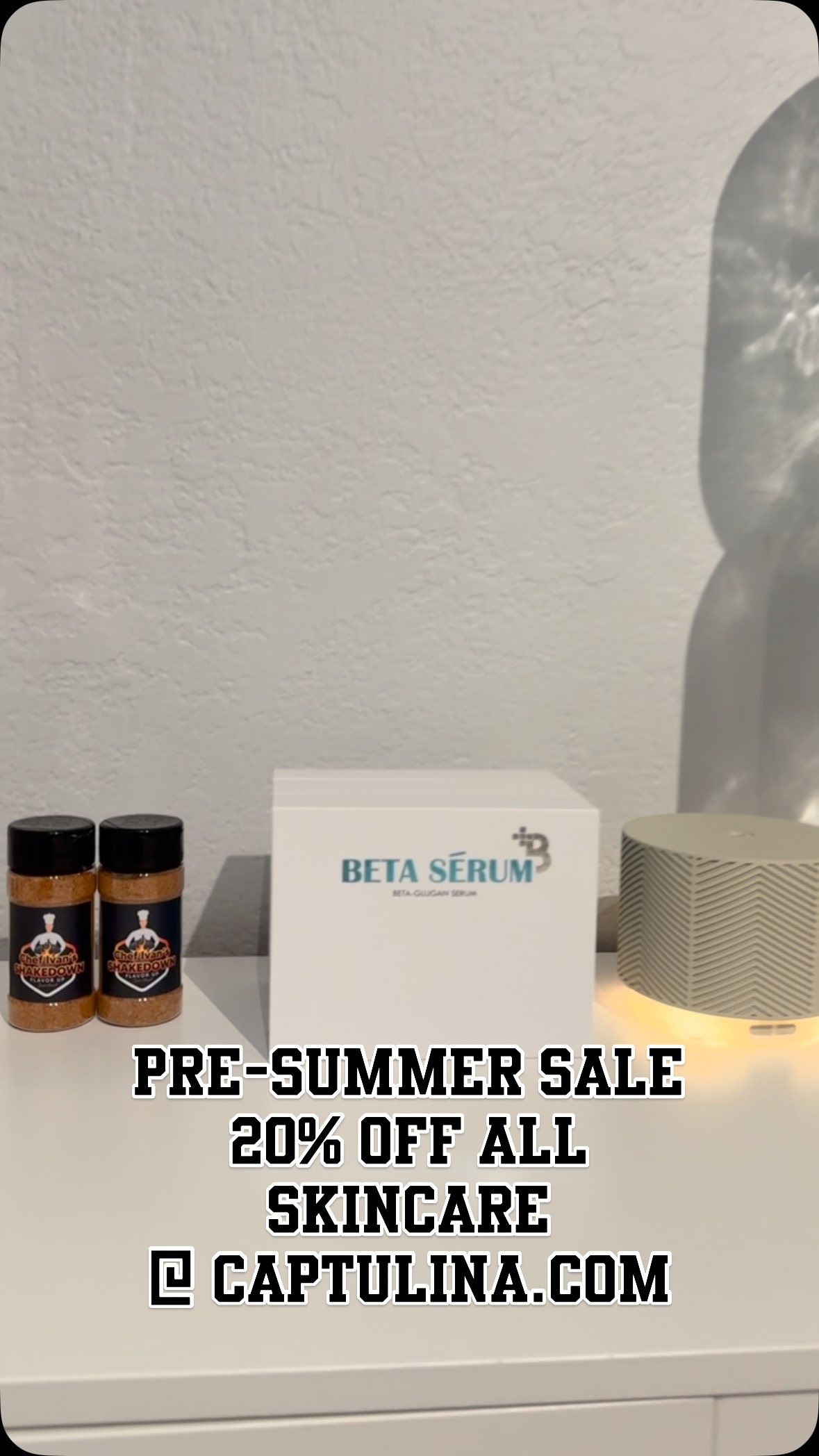 Pre-summer sale 20% off all skin care products at captulina.com ends June 7! Hurry before the sale ends. 🎉🎉🎉