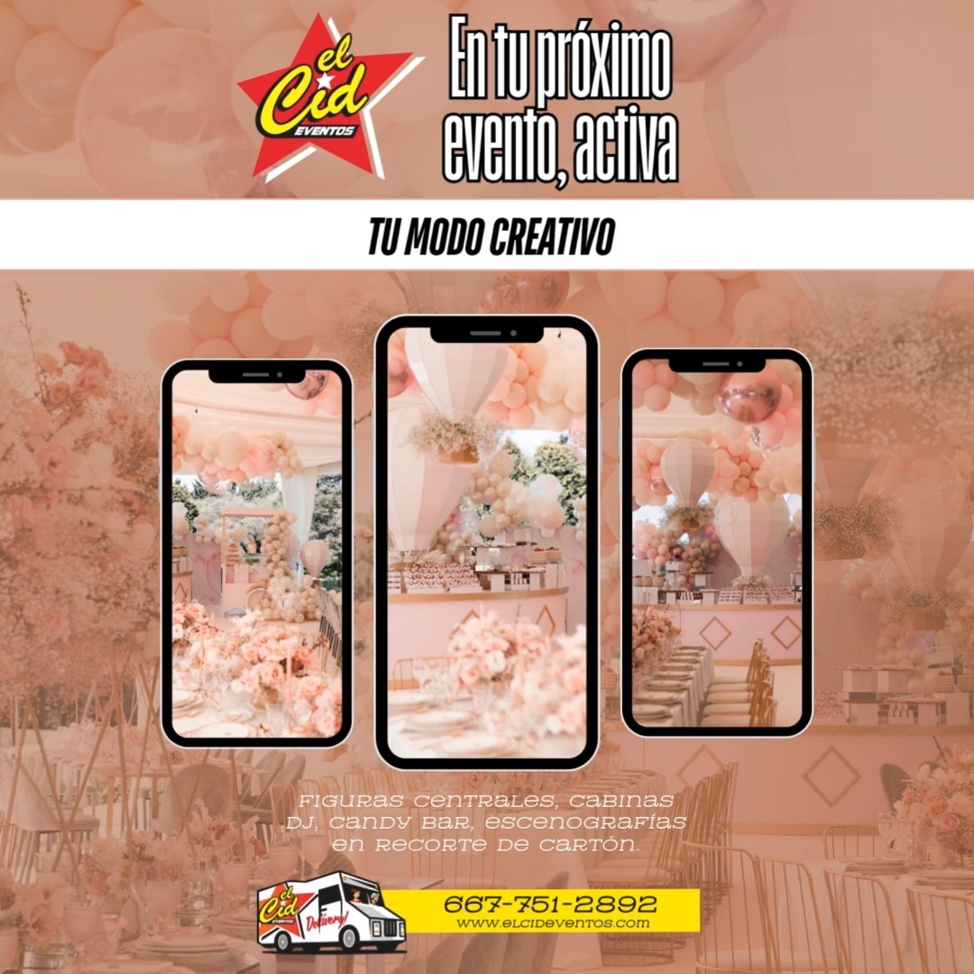 En tu próximo evento, activa tu modo creativo con artes visuales en papel y cartón para tus eventos, desde la propuesta creativa hasta el montaje. Diseño de figuras centrales, centros de mesa, cabinas para DJ, candy bar, barras de bebidas, figuras suspendidas para techos etc. Cotiza tu próximo proyecto con nosotros Asesor de eventos al 6677512892 https://www.elcideventos.com #mieventoenelcid
