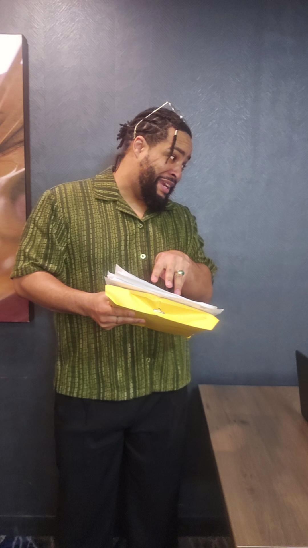 taylor has been dreading his return to the office for a HHHWILE.