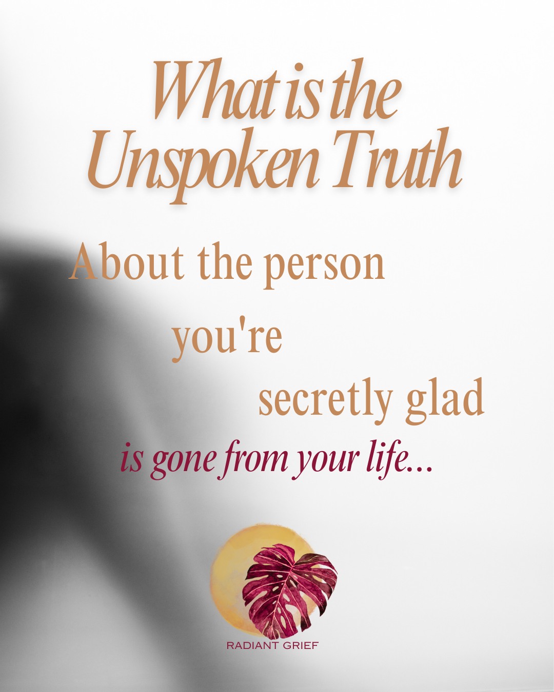 Let’s get spicy: Sometimes, losing someone is…a relief. (You know the one.)
Sometimes grief includes gratitude for someone's absence. 🔥At Radiant Grief, we don't judge your complicated feelings. Maybe their death freed you from abuse, manipulation, or pain. Maybe you can finally breathe.This doesn't make you heartless. It makes you honest.Reflection: What does their absence allow me to be? What space has opened up in my life? How can I use this freedom to heal?Your truth matters here.What freedom has loss given you? 👇
#RadiantGrief #ComplicatedGrief #ShadowWork #FreedomInGrief #ToxicRelationships #GriefTruth #UnspokenGrief #HealingFromToxicity #RadicalGrief #YourTruthMatters