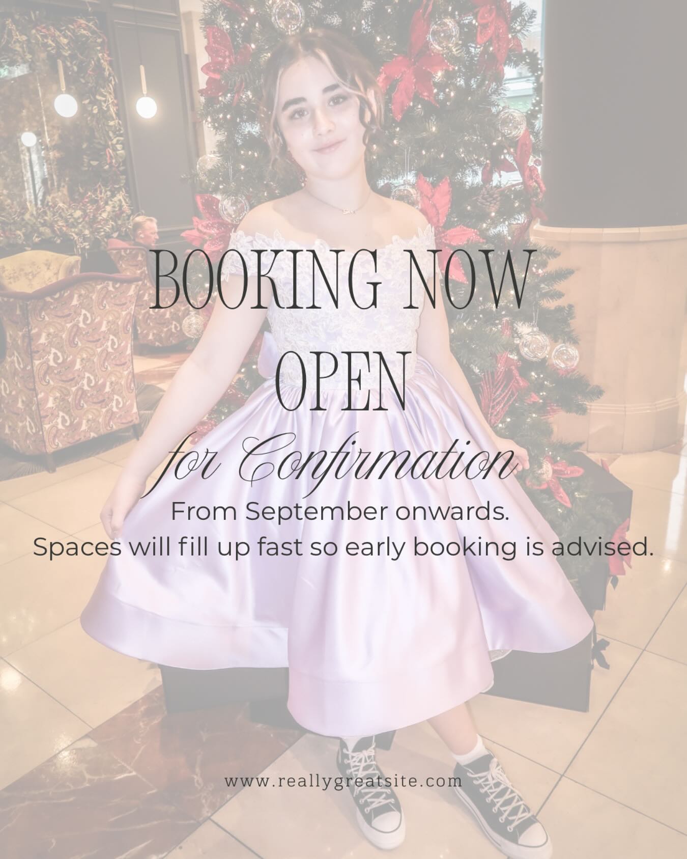 ✨ Booking Now Open! ✨
We’re excited to announce that confirmation dress bookings are officially open from September onwards! These dates fill up quickly every year, so be sure to secure your spot early to avoid disappointment.
💖 Book now and let us create the perfect dress for your special day.
📲 Click the link in our bio to reserve your appointment!
#ConfirmationDress #SpecialOccasion #BookEarly