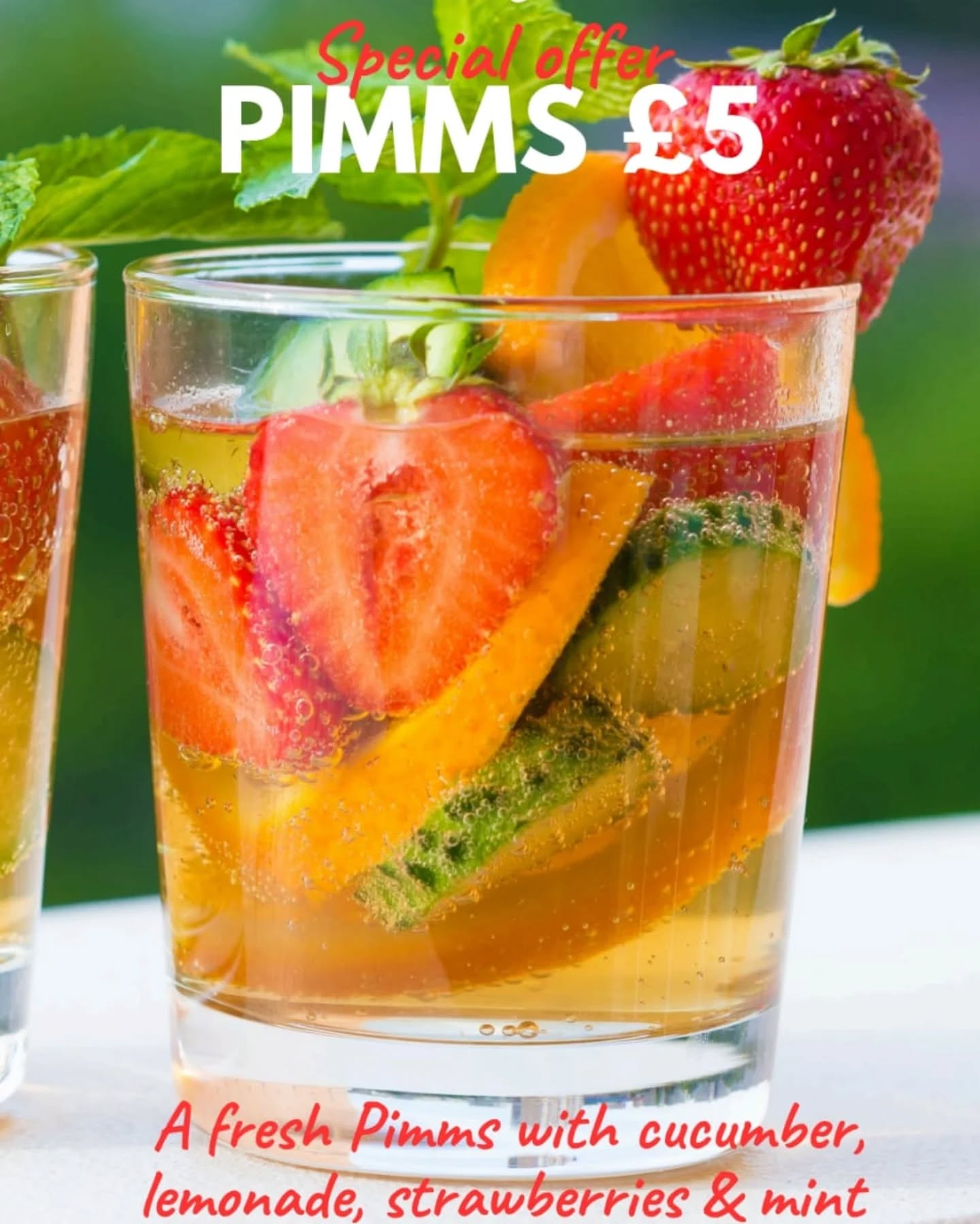 ☀️ Summer’s calling… and so is our £5 Pimms! 🍓🍊🍃
Made fresh with cucumber, lemonade, strawberries & mint — it's sunshine in a glass 🌞
Whether you're cooling off inside or strolling by the river, this one's a must-sip!
Only at Strawberry Grove — while the sun’s out 😉
#PimmsOClock
#MarlowMoments
#SummerSips
#StrawberryGrove
#CheersToThat