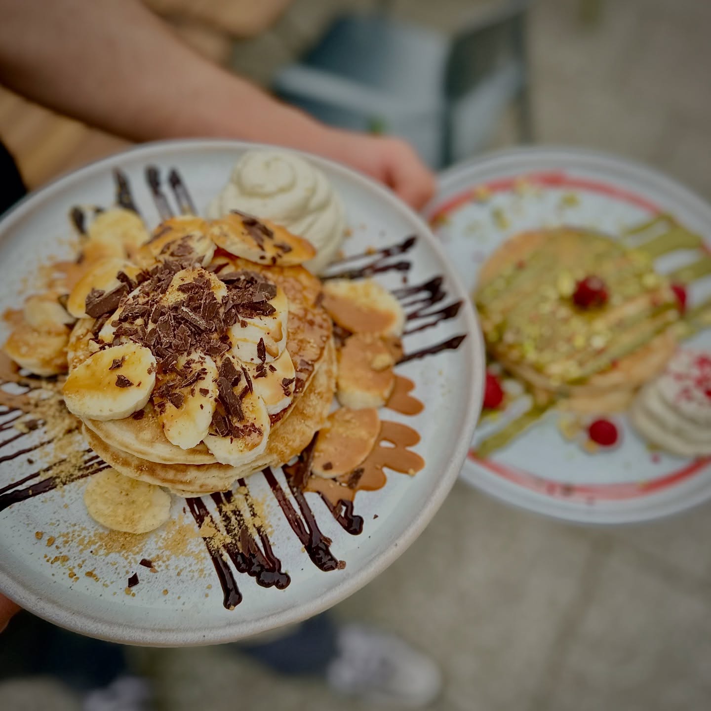 New additions to the breakfast menu:
โขBanoffee pancakes
โขPistachio & Raspberry pancakes
๐๐ฅ
#Bistro66Beeston
