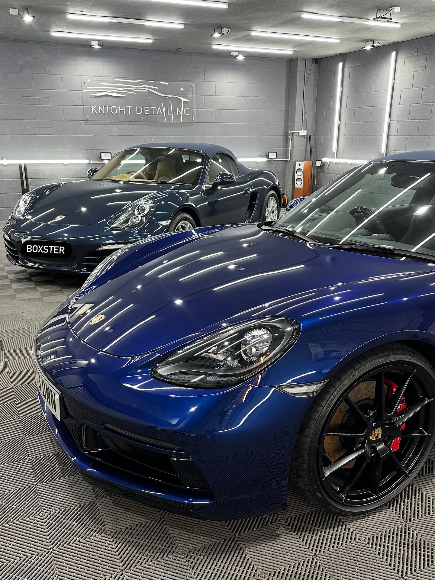 2 beautiful Porsches: a 718 and a boxster both in for paint correction and ceramic coatings