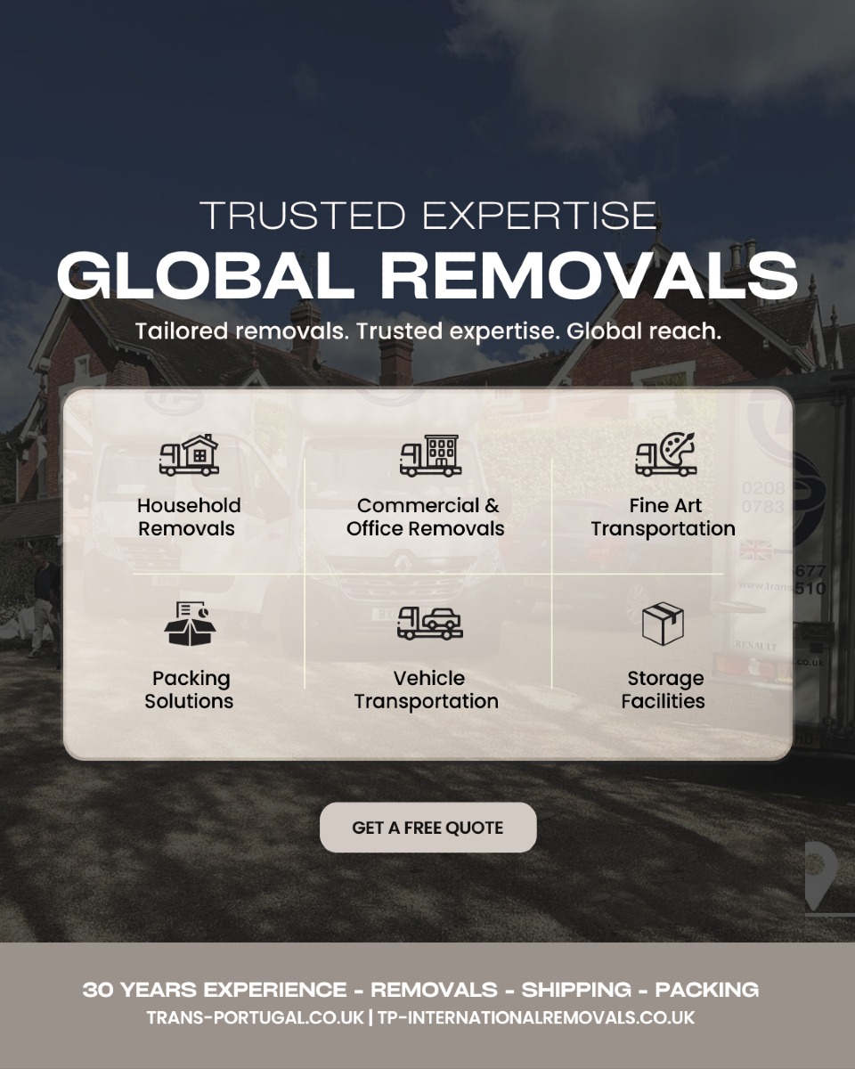 We take the stress out of moving to or from Europe so you can concentrate on other important elements, like the excitement of moving, whether to a new country or back home! 🌍
If you’re planning on moving to or from overseas and want to find out more or discuss your European removal needs, get in touch with our friendly and professional team today. We are always happy to help and can provide you with a complimentary quotation!
Reach out to our team via phone or email with your specific requirements, and we'll be happy to assist!
🇬🇧 LONDON OFFICE
22-24 Homecroft Rd, London, N22 5EL, United Kingdom 0208 807 6677
🇵🇹 PORTUGAL OFFICE Inter Luis
Estrada Nacional 10
Centro Empresario Sado Internacional Armazem D21, 2910-835 Setúbal
00 351 265 708 240
info@tp-internationalremovals.co.uk
#relocationservices #movingcompany #shipwithus #movers #packingpros #transportation #movingday #shippingworldwide #relocationexperts #shipments #tpinternationalremovals #transportugal #shippingandhandling #movingtotheuk #packingandshipping #movingtoportugal #movewithus #easyshipping #movingsolutions #shippingmadeeasy #securepacking #movingtospain #storagesolutions #removalstoportugal #relocationready #movinghome #newoffice #fineart #vehicletransportation
