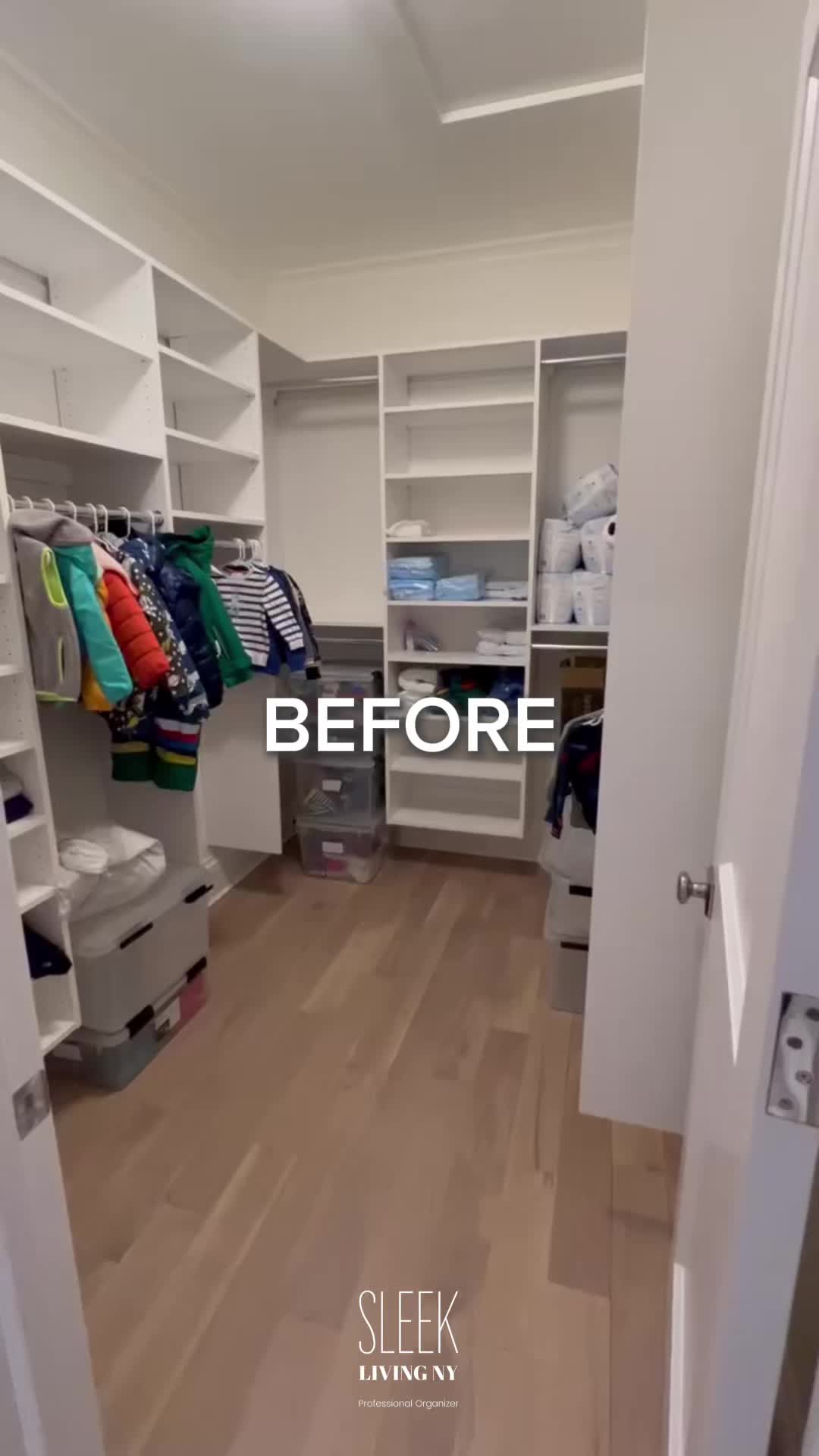 From chaos to calm! At Sleek Living, we're masters of organization and design. Check out this stunning before & after! 🏠✨ #SleekLiving #HomeOrganization
