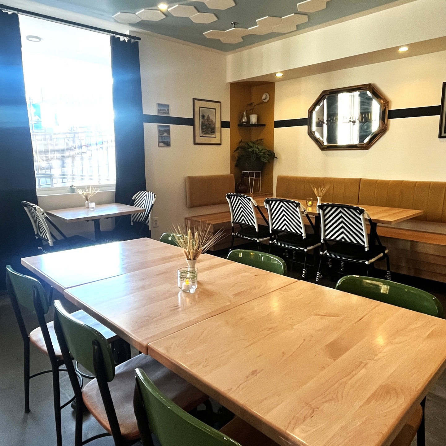 Maple 2-top tables ~ $225 each, 13 total.
Beautiful solid maple plank table tops with ornate cast-iron bases. Purchased new in 2022, very little wear and tear. These are high-quality restaurant tables, built to stand the test of time. The original price per top + base was $350 per table including tax and shipping. Wood tops are 24" x 30" x 1-1/4" and the bases are 29" high with the feet being 22" at the widest. Selling individually, but would consider a fair offer for all 13.
Available after June 29th. See our website for additional listings. Tags welcome!