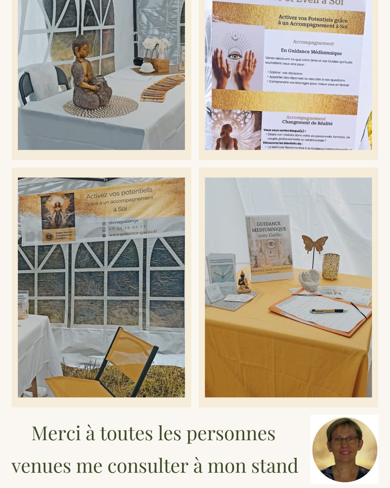 ✨ Un immense merci ! ✨
Je tiens à remercier du fond du cœur toutes les personnes qui sont venues me consulter pour une Guidance médiumnique et intuitive lors du Festival de Kerlosquer à Ploumagoar. 🙏🌟
Ce fut un réel bonheur de partager avec vous ces moments riches en émotions, en échanges sincères et en belles énergies. Vos présences et votre confiance m'ont profondément touchée. 💖
Merci également à tous les exposants pour leur bienveillance, leurs sourires et les belles connexions humaines que nous avons créées ensemble. 🌿✨
À très bientôt pour de nouvelles aventures lumineuses 🌈
Avec gratitude, Gaelle
#festivals#bien-être#Festival Kerlosquer#Guidance#