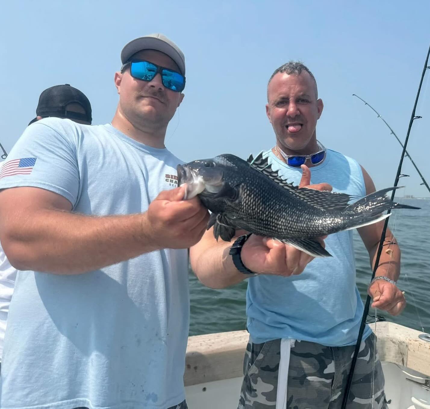 Well folks. We had some Irvington fd guys n friends out yesterday. We tried for some striped bass but no love. So we went rt to Seabassing n, boy , it was lights out for the guys. Thanks boys for fishing hard. Call now to get the last week of Seabassing . 561 578 2710 #sidejobcharters #sebass #blackseabass #seabassfishing #njfishing #bogansrods #reelseat #pennfishing #belmar #belmarmarina
#ruthlesstackle #ling