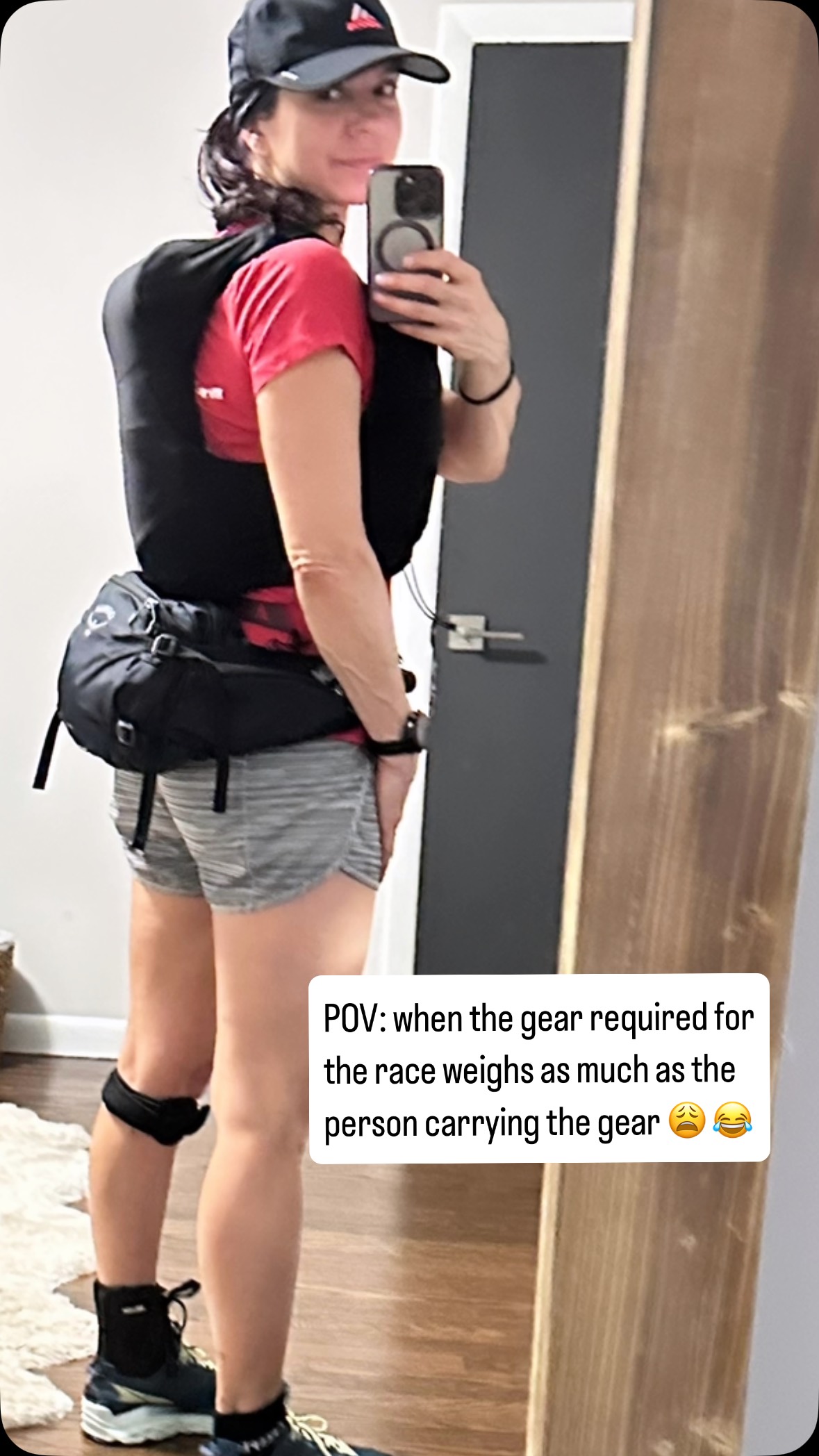 Tell me you're carrying a ridiculous amount of gear without telling me you're carrying a ridiculous amount of gear:
#1 reason I will never do these crazy long races. The stuff you need to carry is simply insane.
Crewing and pacing @trev_mei next weekend 😳 at the Tahoe 200 with @kayakuma99. So excited, nervous and proud of all that @trev_mei has accomplished in such a short time of running. If anyone can get this thing done he can 💪🏻 🏃♂️!
AND in case you're wondering here's what's in the bag (mostly required btw):
Jacket with hood
Long pants
Long sleeve insulating layer
3L water
Headlamp & extra batteries
Phone
Hat & Gloves
Extra socks & bandages
Gels & gummies & 500 extra emergency calories
Neck gator & headband
.
Yup! Taking it out for a trial run tonight! LFG!!!
.
#trailrunner #ultrarunninglife #ultrarunninggirl #tahoe200 #herewego