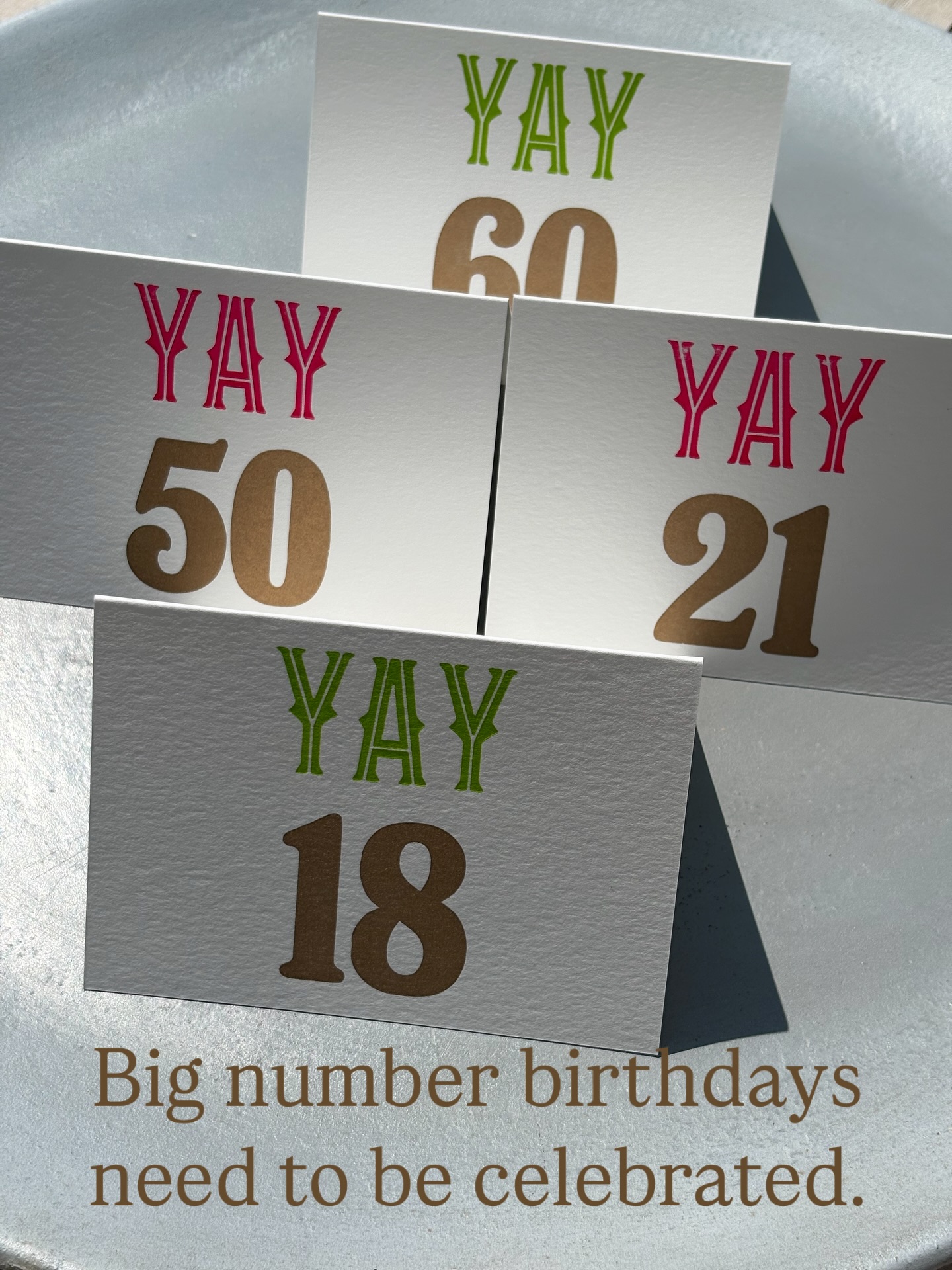 The big number birthdays should always be celebrated.
My sister has a momentous one coming up - so I printed a card especially for her, then got carried away!!
Happy birthday Sis - you’re now the same decade as me!! And you know where to come for thank you cards! Xx