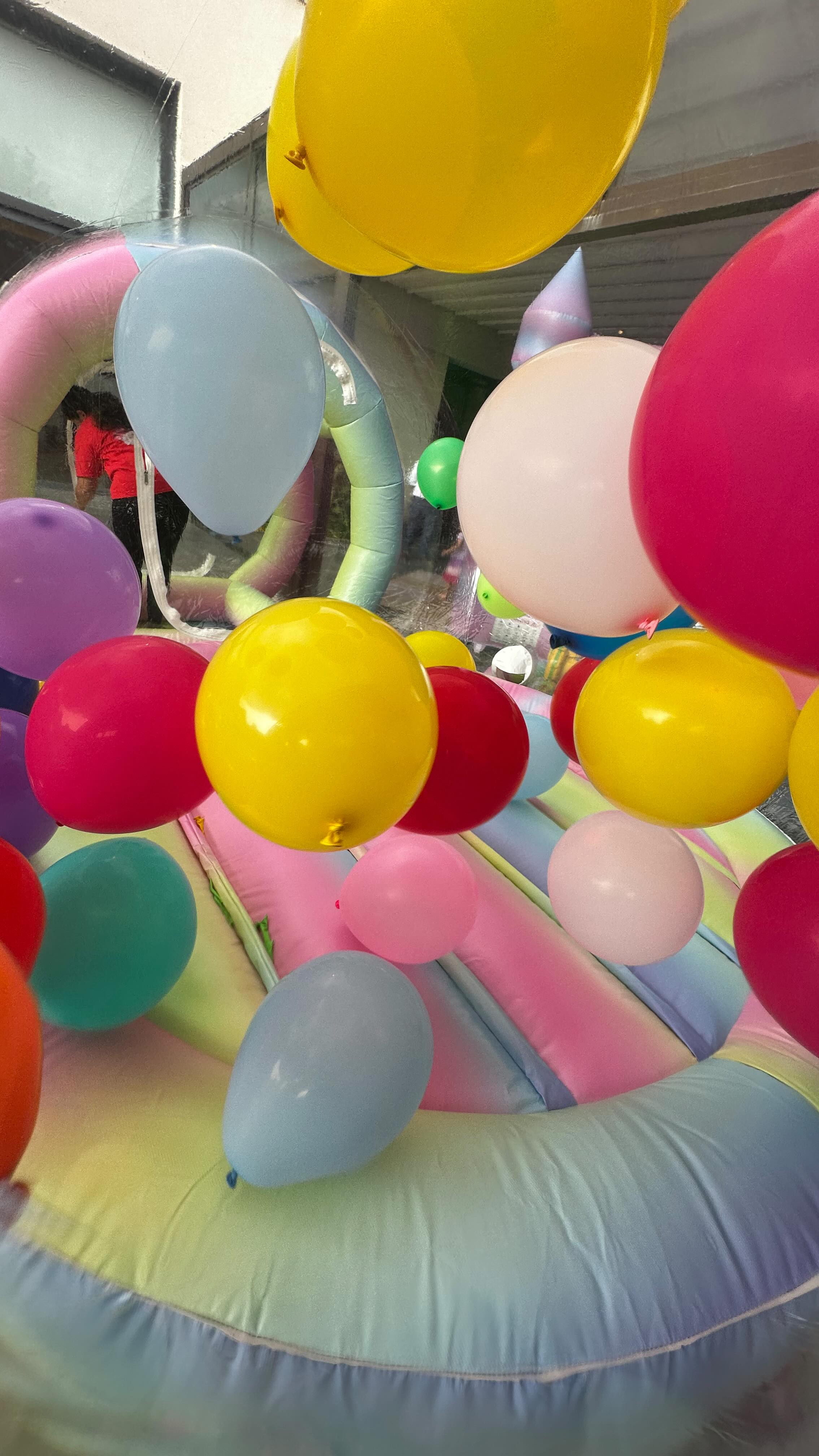 The brand NEW Rainbow Puff Bubble Bounce House is here!