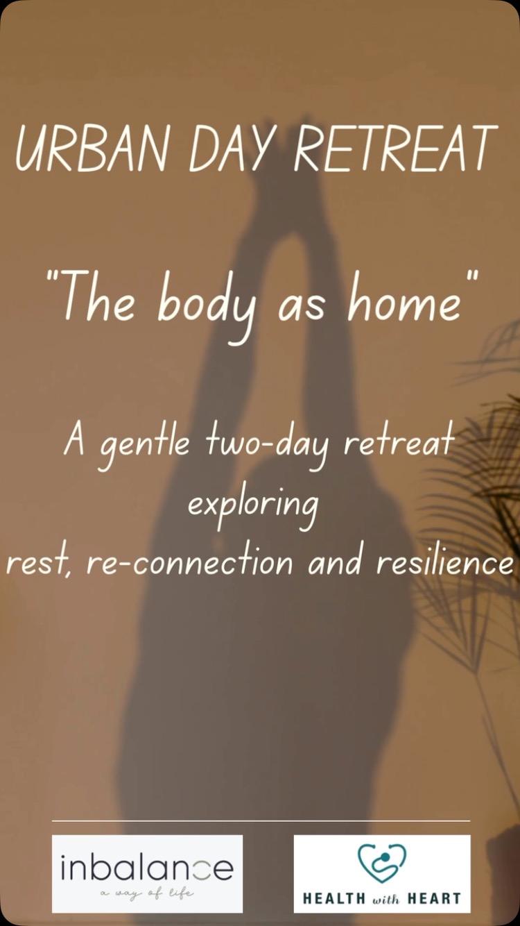 “At home in the body, at school in the soul” - A gentle two day Urban Retreat, exploring rest, reconnection and resilience.
Join us for a nourishing blend of yoga, breathwork, meditation, creative therapy, healthy meals and meaningful conversation. With a special talk on burnout and mental health from medical doctor Dr Skye Scott and guided practices led by Caity Hird, this is an invitation to come home to yourself - body, mind, and spirit.
📍Inbalance Studio, in Hurlingham
🗓️ Fri 11 July (10 am to 3 pm) and Sat 12 July (9 am to 11 am)
💸 R2500 per person (50 % deposit). Please enquire for payment plans.
For more information or to book your experience with us, please email: caitlin@inbalance.net.za or drskye@healthwithheart.co.za
