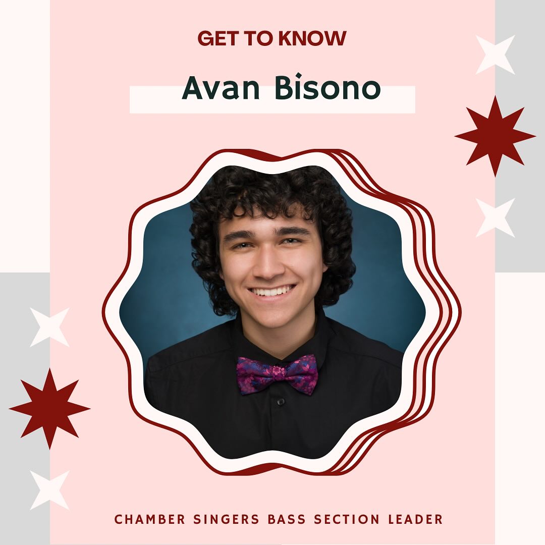 chs choir spotlight is now on avan bisono! avan we are so proud of you and all the hard work you’ve contributed towards the choral department. thank you for always holding the fort down and pushing us to be our best, your ability to bring people together goes beyond just your bass section but towards the whole choir. you are so special to us and we can’t wait to see you continue music and acting in the future!