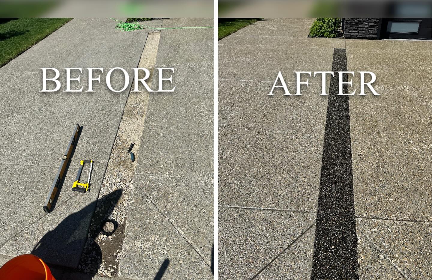 NEW SERVICE ALERT! Fix that boring and annoying driveway ribbon! Make shoveling and cleaning your driveway easier and it looks so much better! #yyc #yycliving #yycbusiness #yycsmallbusiness #yychomes