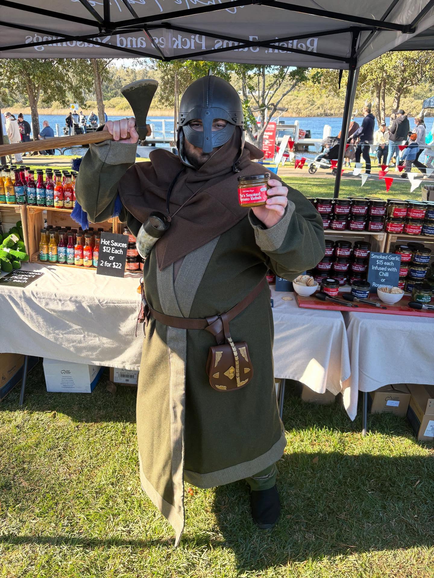 What a great day at the Sussex Inlet Viking Festival. Jamie our Viking friend who visited last year was hanging out 12 months to visit again and buy more of our products! He says that our products are fit for any Viking! He may look strong and fierce but he is one of the friendliest Vikings we had the pleasure of meeting today! Thank you to everyone who visited us and those who said they bought last year and did it again!
