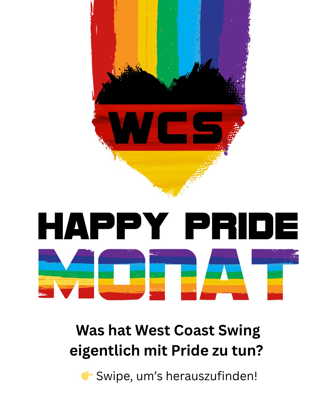 West Coast Swing ist mehr als nur ein Tanz – es ist ein Raum für Freiheit, Identität und echten Ausdruck.
Wir tanzen Pride – jeden Tag, in jeder Rolle, zu jedem Beat.
🏳️🌈 Happy Pride Month!
#WestCoastSwing #DanceProud #WCSGermany
#SwingDiversityGermany #SwingDiversity