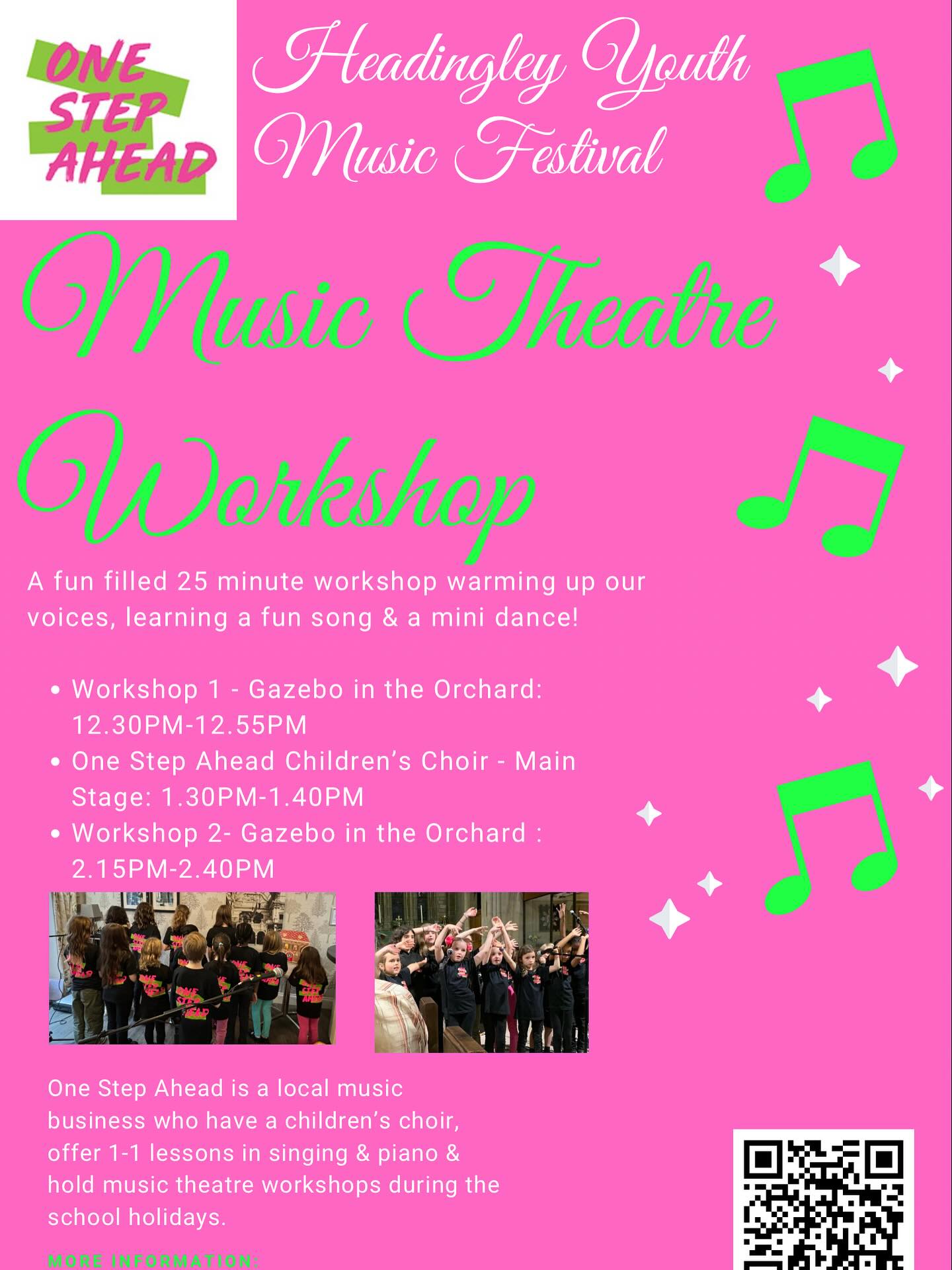 We’ll be at Headingley Youth Music Festival this weekend! Our fabulous children’s choir will be performing on the main stage around 1.30PM-1.40PM 🎶 at Shire Oak Primary School.
It’s due to be hot weather so please come prepared. There’s a water bottle filling station inside the school.
Talia will also be holding 2 mini music workshops during the afternoon where we will do a warm up, learn a short song with some actions & then do a music theatre tune!
We hope to see you there. This event is free & open to the general public.
It’s a busy weekend as @meanwoodparkfestival is also happening on Saturday. We have donated a raffle prize which you can win!