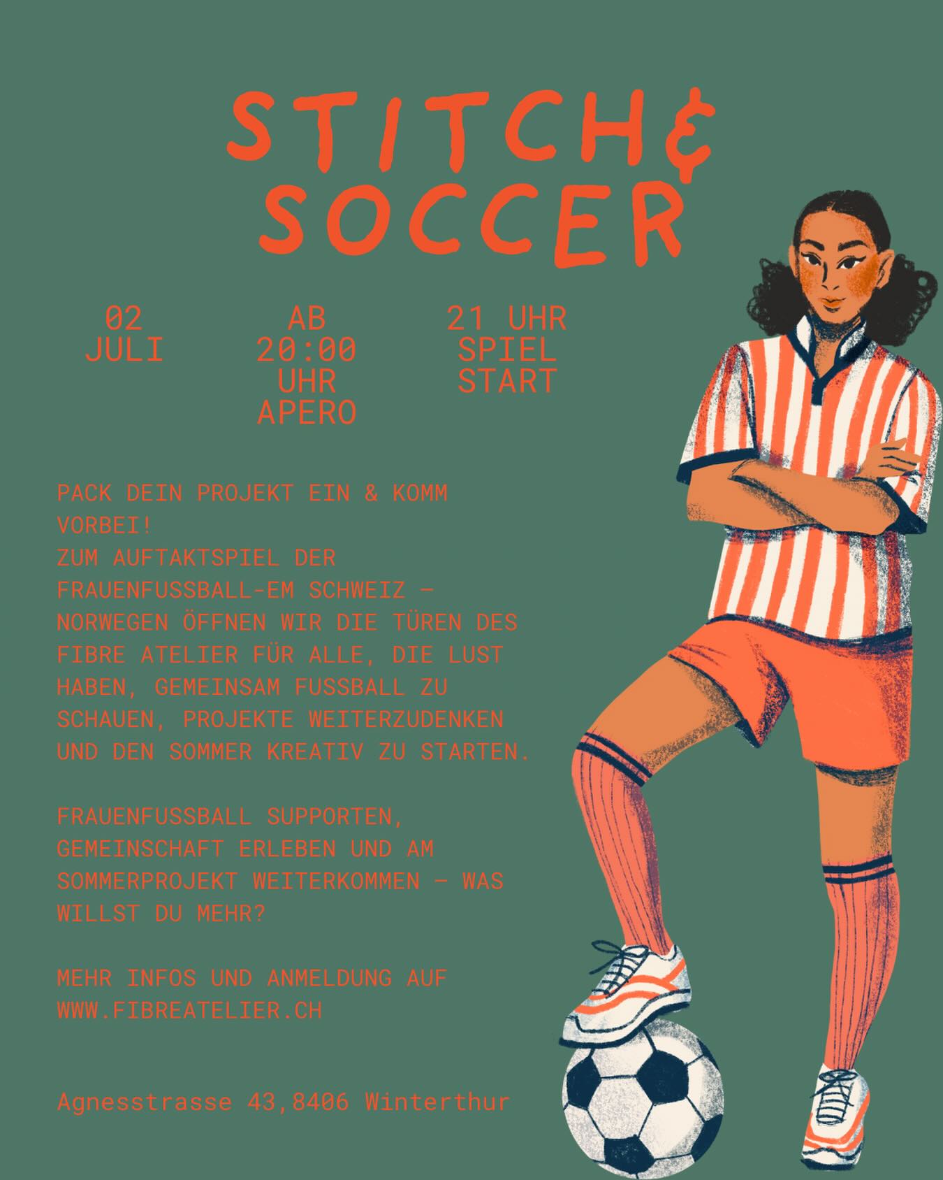 Schon bald ist Anpfiff zum ersten Fussballspiel der Schweizer Heim-EM! ⚽️
Lass uns gemeinsam das Schweizer Team supporten und am 2. Juli mit unserem Sommerstrick-Projekt in die EM starten. 🇨🇭🧶
Das Konzept ist wie beim Stitch Cinema — nur steht hier das Programm schon fest, auch wenn niemand das Ende kennt. 😉
Ich freue mich darauf, euch an diesem Sommerabend zu sehen und gemeinsam anzustossen!
Anmeldung wie immer auf www.fibreatelier.ch.
#fibreatelier
#fibreatelierevents
#womensfootball
#womensfootballem2025
#stitchandsoccer