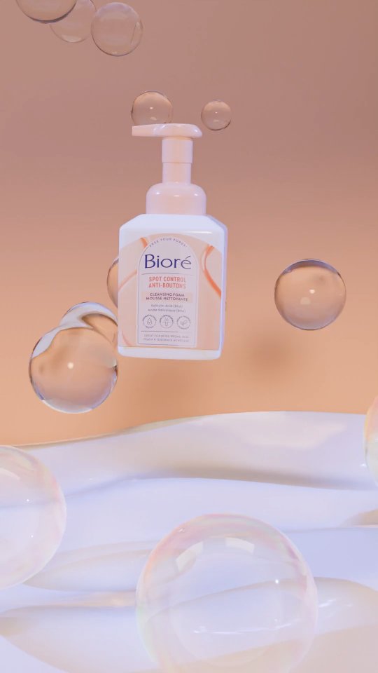 Another animation featuring bubbles.
I am in my playful era with #blender.
Recently, my skin has been acting up
and the only cleanser that makes it
feel fresh and clean is the Biore spot control. @BioreUK @superdrug #blender
#ProductRender #cleanaesthetic