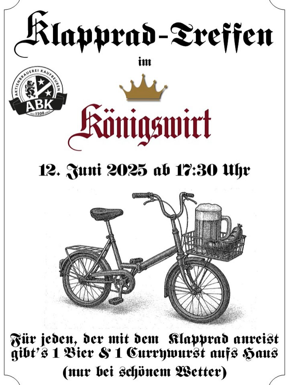 🎉 Gewinnspiel! Wir verlosen 3 Tickets für das @festspielhaus_neuschwanstein! 🎟️✨
Was du tun musst:
✅ Outfit & Vibes check
🚲 Zustand deines Klapprads
📸 Instagram-Post am Königswirt
➡️ @festspielhaus_neuschwanstein ⬅️
Und das Beste: Die örtlichen Musikanten werden auch spielen! 🎶🎺🔥 @mkbertoldshofen
In der Jury sind @oberdorfer_radhaus und @allianz_geser_schmid !
Wir freuen uns riesig auf das erste Klapprad-Treffen im Königswirt! 👑🚲
Viel Glück & gute Fahrt! 😊