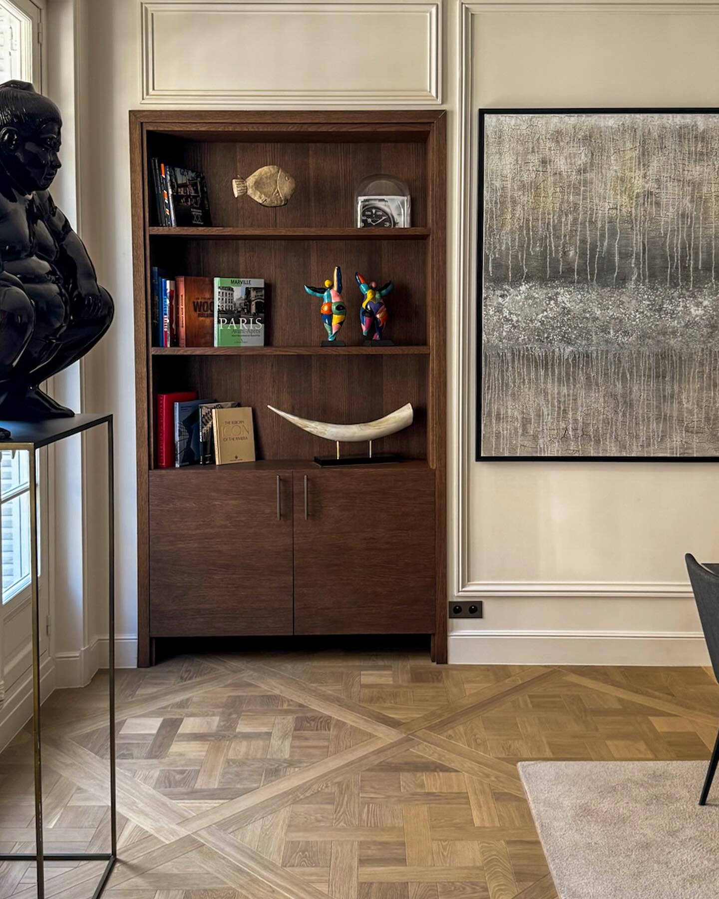 Bibliothèque encastrée sur mesure 📏
#menuiserie #menuisierparis #homeinspo