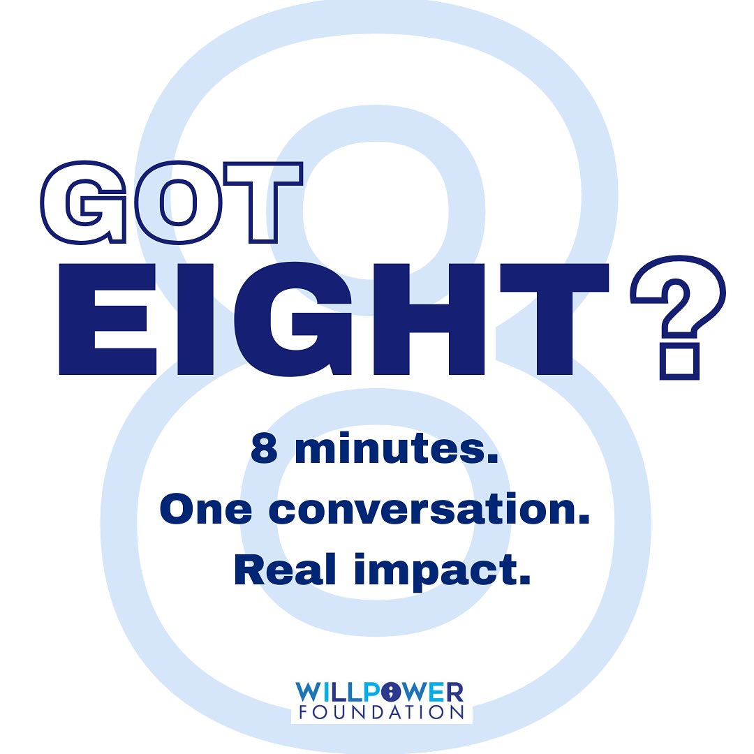 At the Willpower Foundation, we know that even a few minutes of connection can make a powerful difference. Inspired by @simonsinek, Got 8? is a reminder that just 8 minutes—one thoughtful check-in—can offer real support for someone’s mental well-being.
Research shows that short, focused moments of connection can:
-Ease feelings of loneliness
-Encourage help-seeking
-Build trust and strengthen relationships
-Trigger emotional regulation simply by hearing a familiar voice
It’s not about the time—it’s about being present. A quick call, a walk, a shared pause—Got 8? could be the moment someone remembers they’re not alone.
#Got8 #WillpowerFoundation #MentalHealthSupport #EmotionalResilience #ConnectionMatters #YouAreNotAlone #SupportEachOther