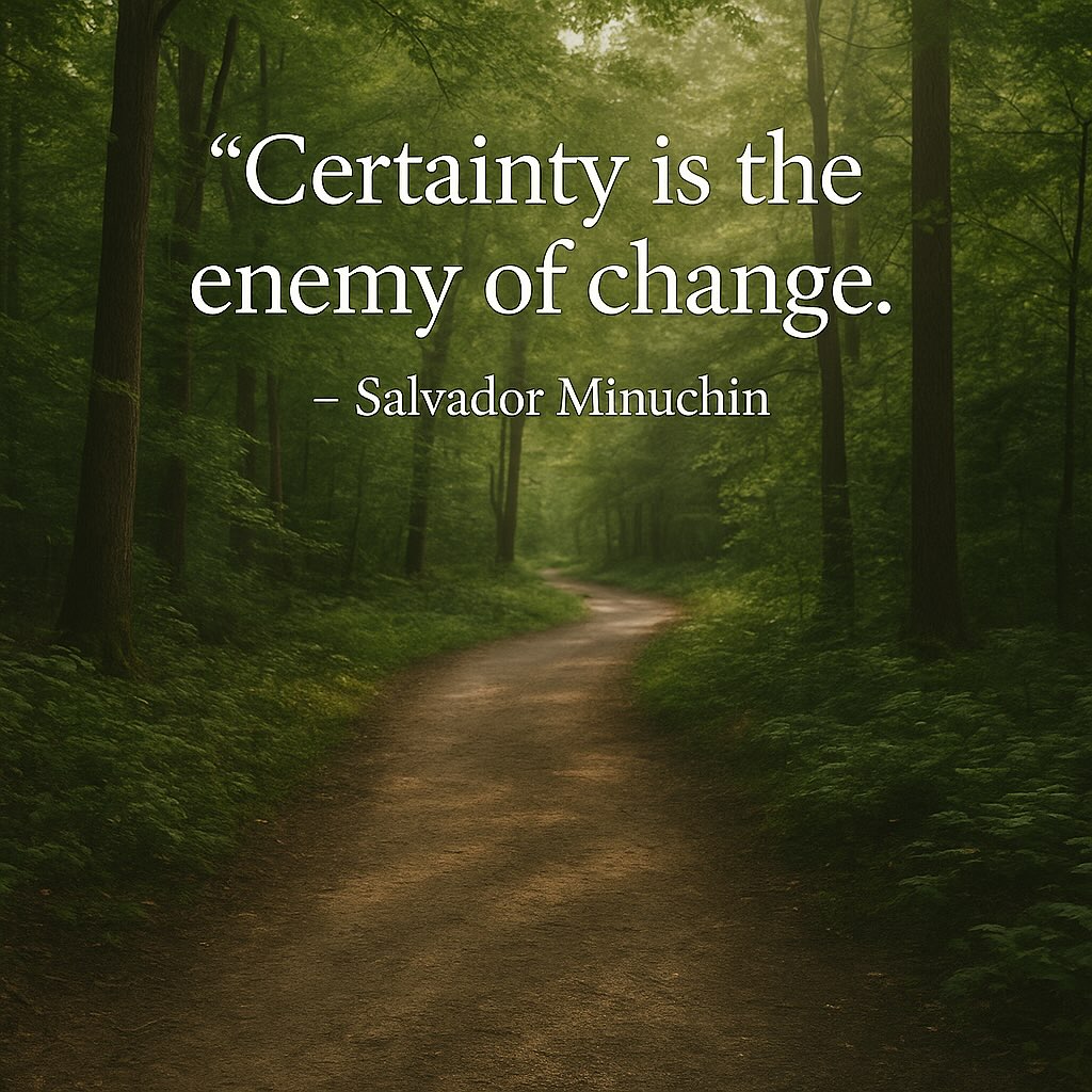 Certainty feels safe—but it can keep us stuck in the same patterns, relationships, and beliefs that no longer serve us.
Therapy is a space where we gently question what we think we know. It helps us explore new perspectives, challenge old stories, and open ourselves to transformation.
🌱 Change begins with curiosity.
👉 Are you ready to step onto a new path?
#TherapyQuotes #SalvadorMinuchin #Change #GrowthMindset #MentalHealthAwareness #FamilyTherapy #SystemicTherapy
#montclair #montclairnj #montclairnjbusiness