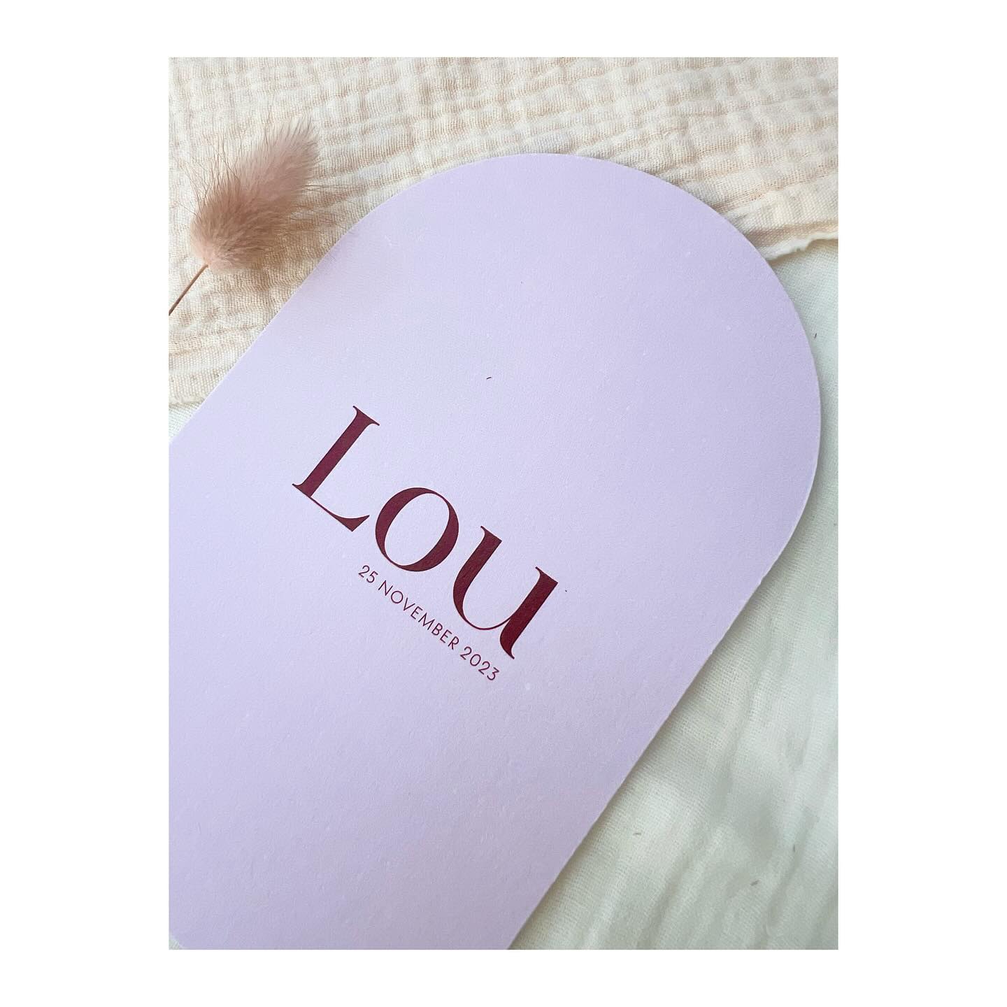 Welkom Lou 💜
Een eenvoudig maar oh zo mooi geboortekaartje met boogvorm voor Lou.
.
.
#geboortekaartje #geboortekaartjes #boogkaart #vormkaart #geboortekaartjemeisje #minimalistisch #minimalistischgeboortekaartje #geboortekaartjeopmaat #grafischontwerp #doopsuiker