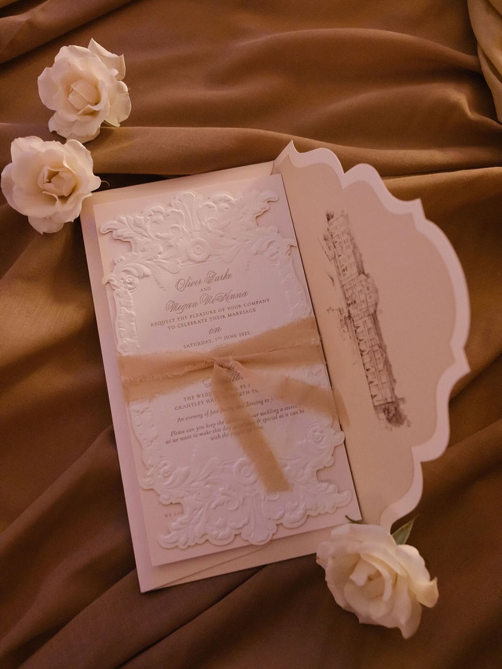 It’s all in the details...
Bride & Groom: @meganmckenna @oliverjburke
Planning and design: @daisyamodioevents
Venue: @grantleyhall_
Photos: @charlottewisephotography
Videographer: @tynegate_films
Floral designer: @paularooneyfloraldesigner
Production: @ultraliveav @evallanceuk
Draping: @creativedrapingacademy
Invitation: @cartaliastudio
Embroidery: @oakhill_embroidery
Cake: @mlbespokecakes
Marquee: @englishmarqueecompany
Entertainment: @ckgospelchoir @gfeltd @djnickdafunklive @emporiumlivemusic @stevie_ayton @eborquartet
Furniture: @optionsgreathire
Stylists: @samanthahairmakeup @wedlocks_ @morganmeechan_hairandmakeup
Dresses: @brownsbride @peterlangner