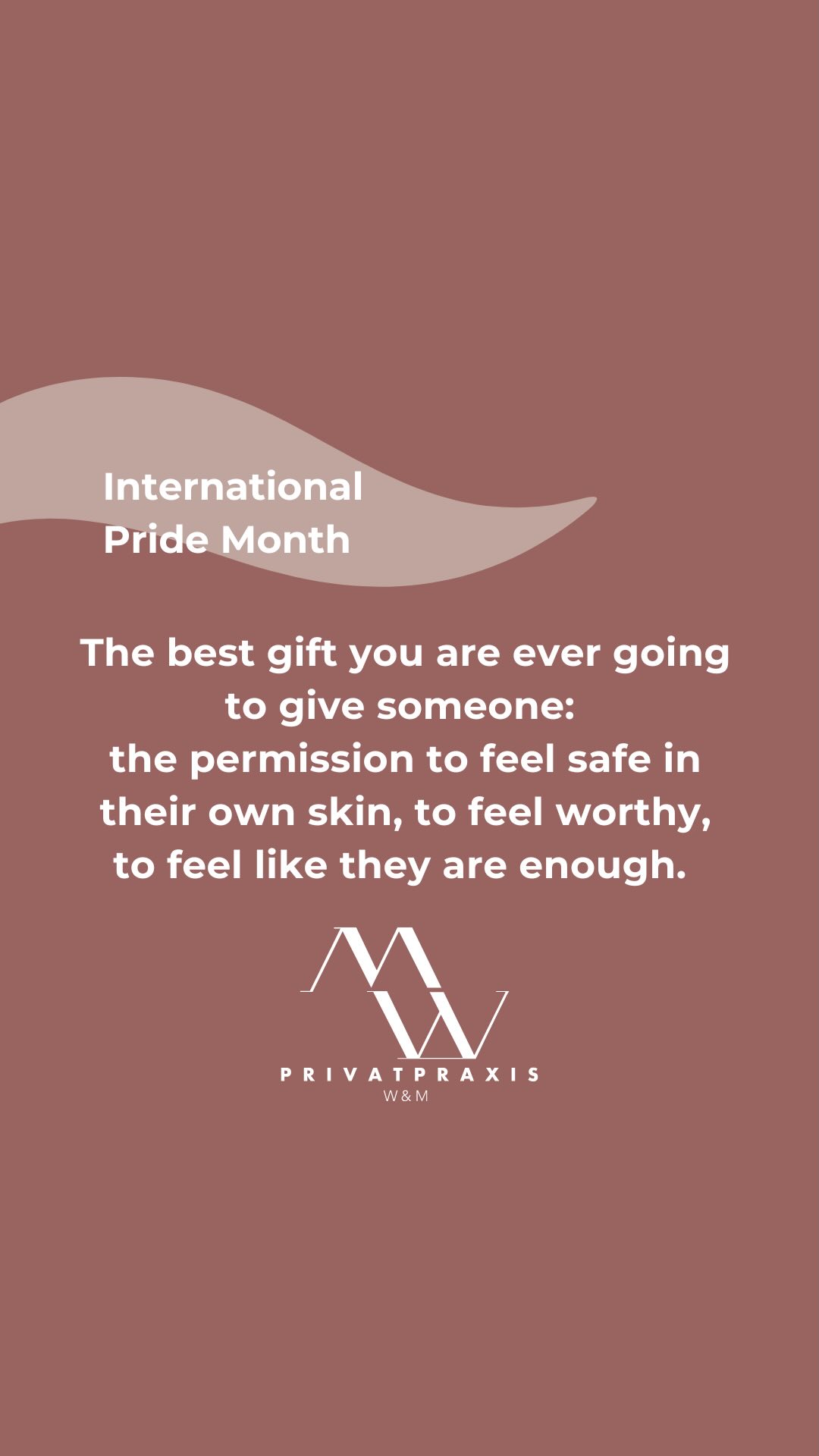 Make someone feel safe and worthy today! 🧡
#pride #pridemonth
#psychologie #coaching #psychotherapie #wohlbefinden #privatpraxismünchen #psychischegesundheit #münchen
