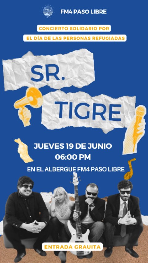 Próximos jueves 19 a las 6 pm. Con @sr.tigre_musicband por si tienen la oportunidad de escuhar y conocer las labores de @fm4pasolibre