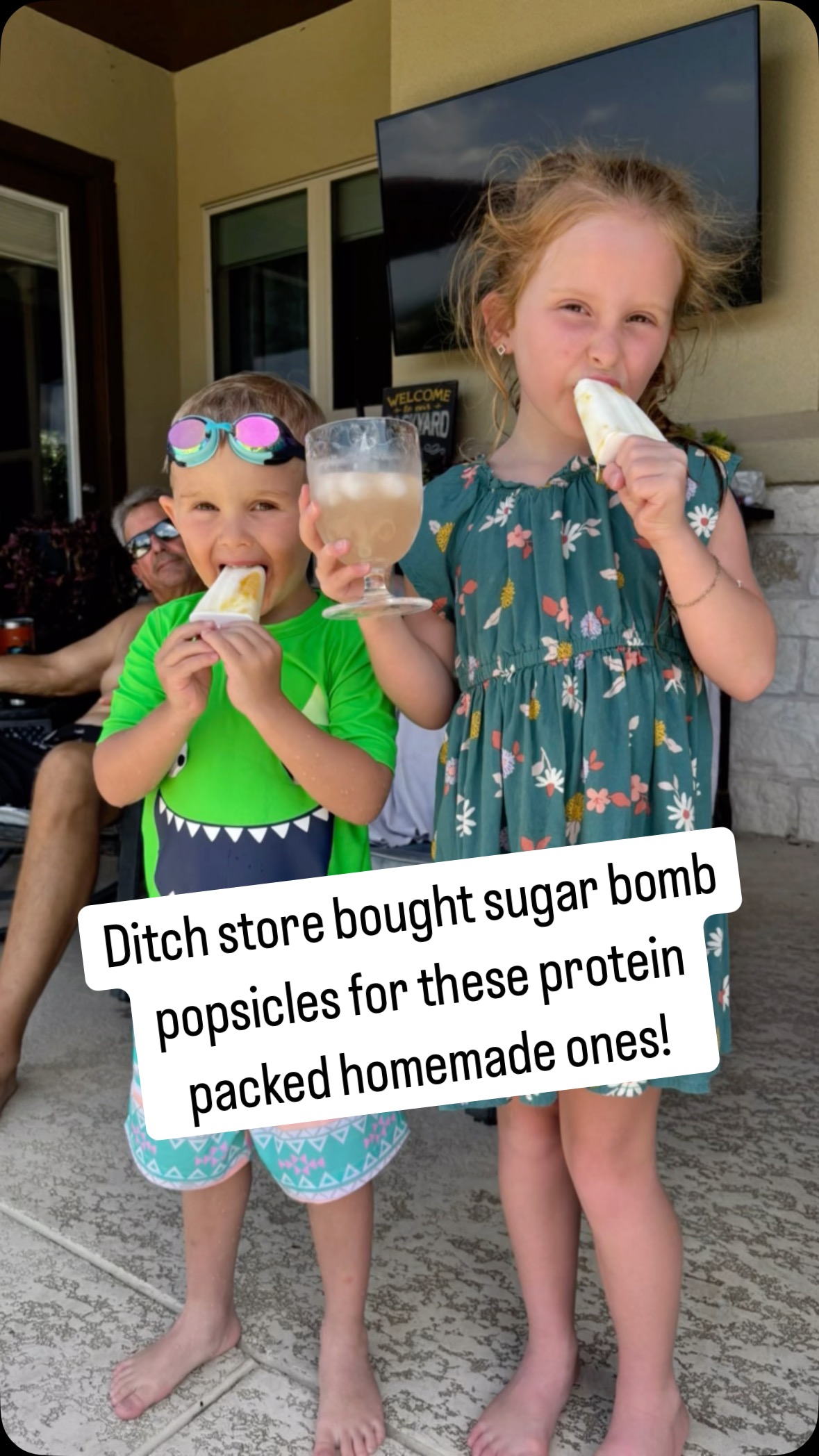 Most store bought popsicles are filled with…
- artificial dyes
- high-fructose corn syrup and other added sugars
- preservatives and mystery “flavors”
Time to ditch the store bought and make these easy protein packed popsicles on your own!
Comment Popsicles for the recipe.
#recipe #popsicles #kidshealth #health