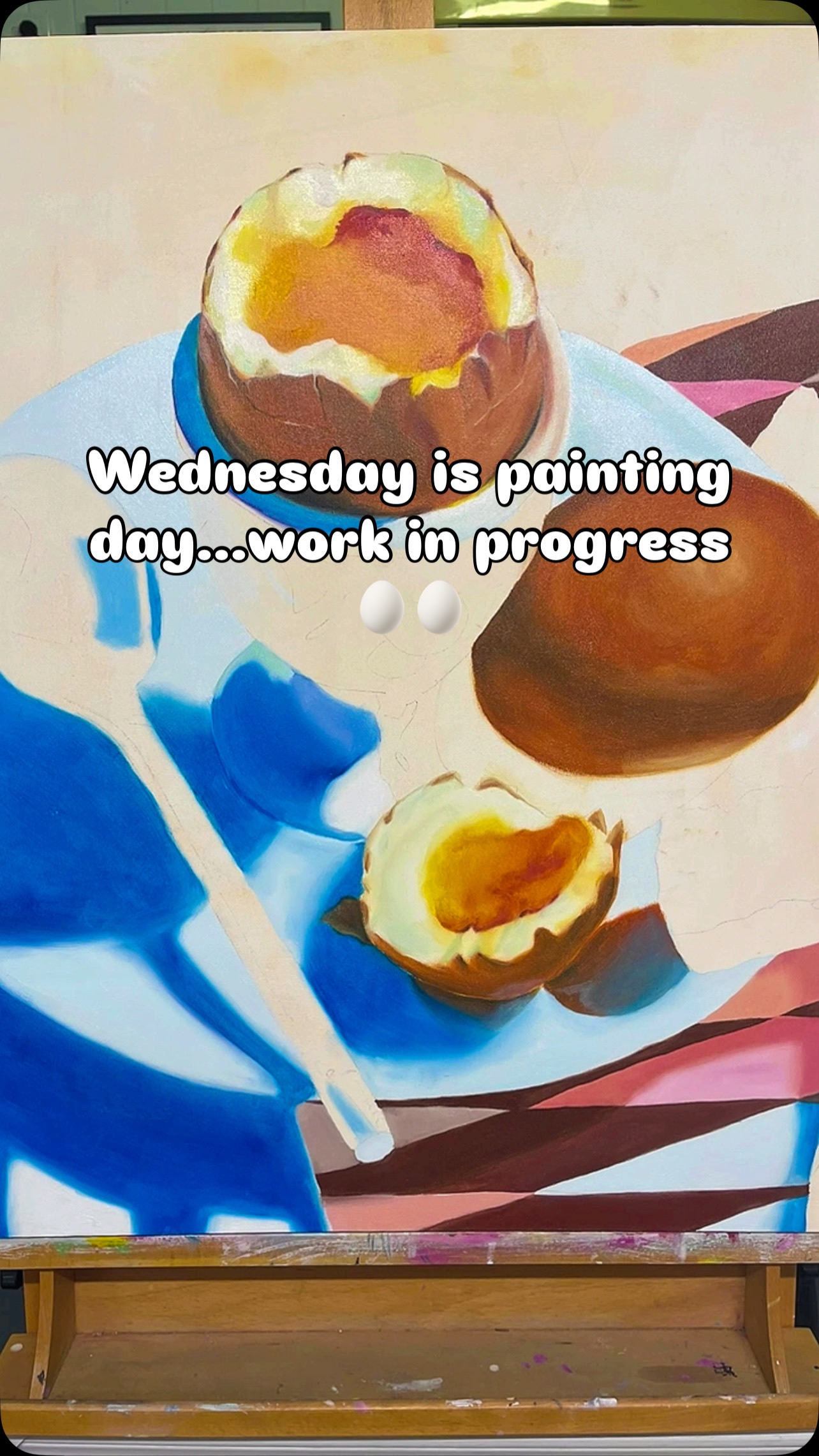 Slowly bringing it to the boil...
Credits: @alexkellyartuk @dennisfeil.art @alaiganuza for use of reference
#eggs #oilpaintings #bienarté #foodpaintingchallenge