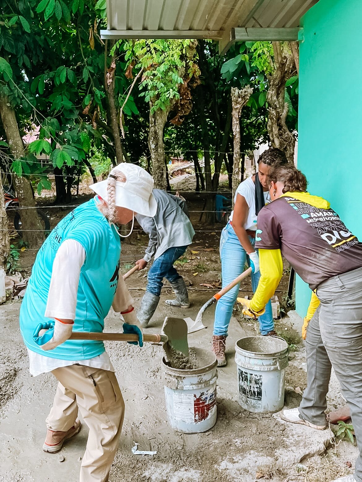 These woman brought their A game today while mixing and pouring the columns needed to support the roof. Our evangelism team went into a Garifuna school where several children made a beautiful decision to follow Jesus.