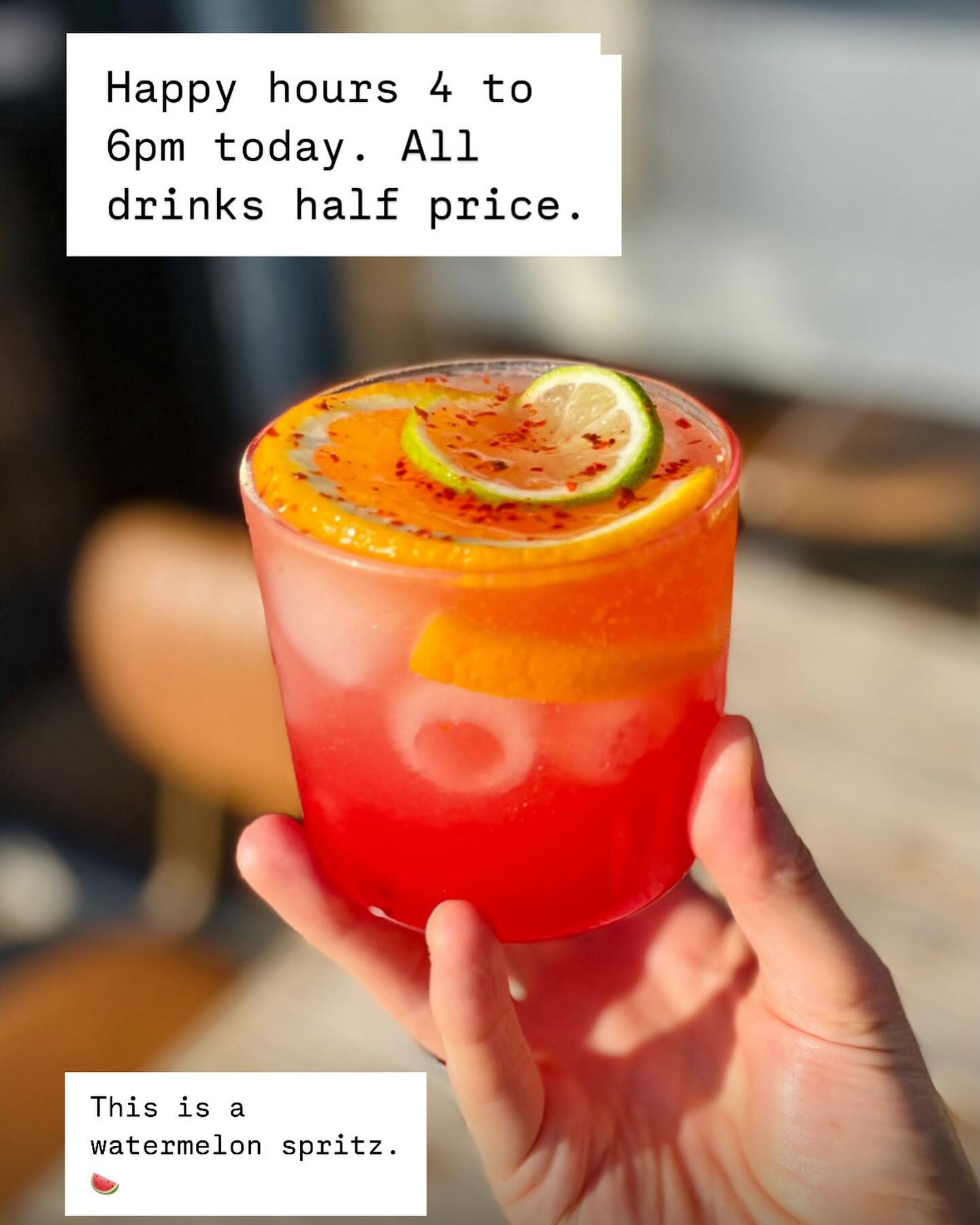 Happy “hours” from 4pm!