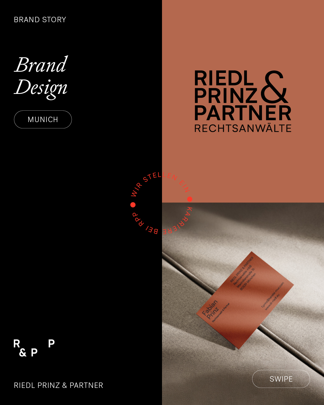 SAY HI TO RPP — Anfang des Jahres sind wir mit unserem Kunden RIEDL PRINZ & PARTNER, einer Rechtsanwaltskanzlei mit Sitz in der Maximilianstraße in München, live gegangen. Die Kanzlei hat bereits eine sehr lange und erfolgreiche Geschichte, aber nun glänzt sie auch durch einen progressiven und mutigen Neu-Anstrich, der zur neuen Team-Aufstellung ganz wunderbar passt.
Wir lieben die Ergebnisse und freuen uns darauf, noch viele weitere Cases mit euch zu teilen 🖤
Fotos: @barbarahibler.fotografie & @nils.krebs
#branddesign #webdesign #corporatephotography #munichagency #branding #launch