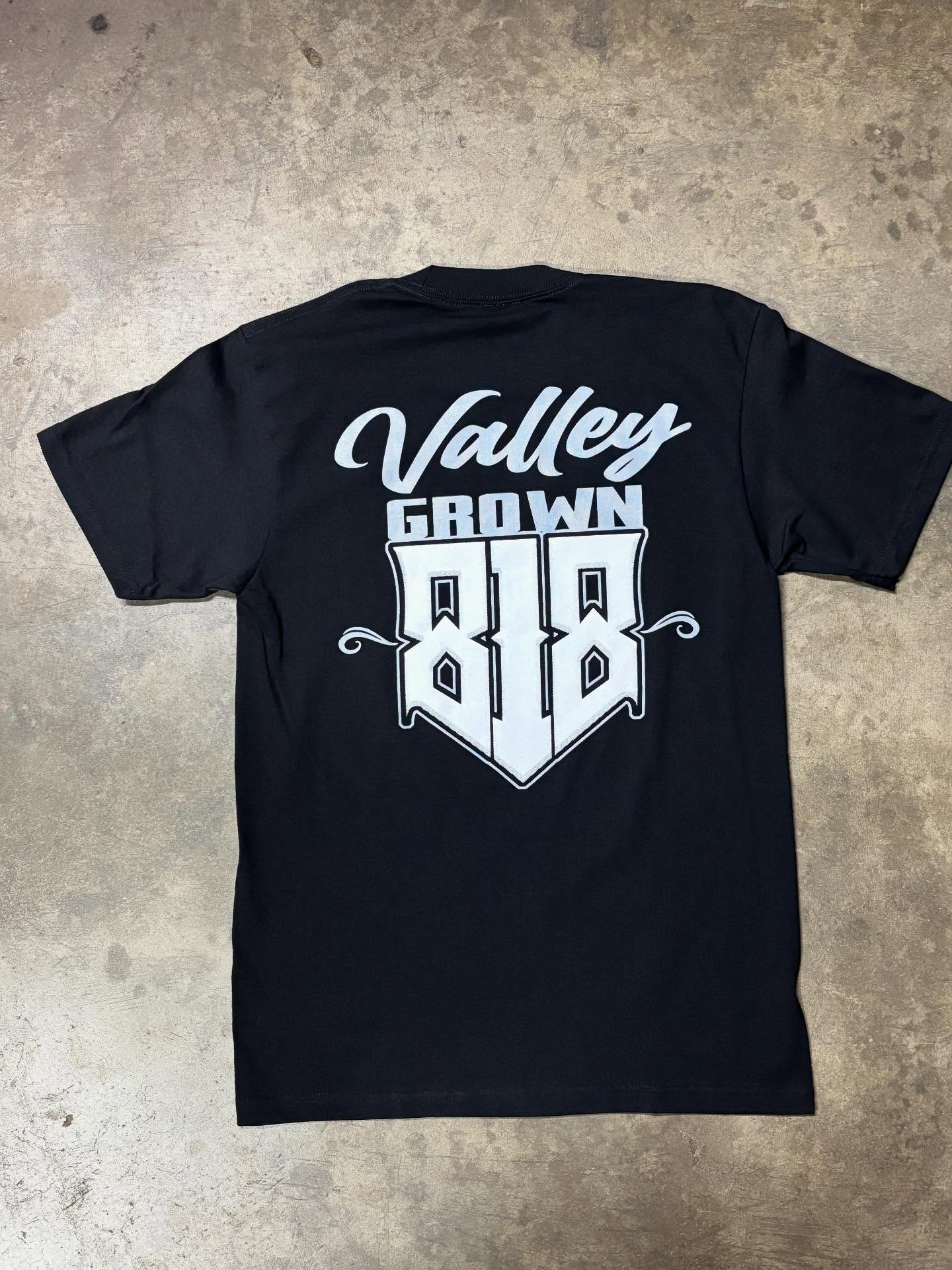 We all have been asked this question at some point in our lives “where did you grow up at?” This says a lot about a person, like what your made of, what type of environment shaped who you are? This shirt boldly represents the Real ones who Grew up on the outskirts of Los Angeles in a place called the Valley… 818 to be specific! Home of Californias finest and home of the next big brand out West…. Blessthewest!