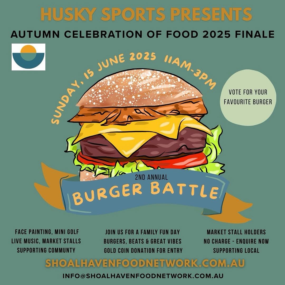 We will be at the Husky Sports Club Burger Battle this Sunday from 11-3pm
On a day where you get to decide which burger is the best on offer, why not take home some our condiments to make your own best burger! Please note we won’t be at Sussex Inlet Market on Saturday 14th or fore the foreseeable future.