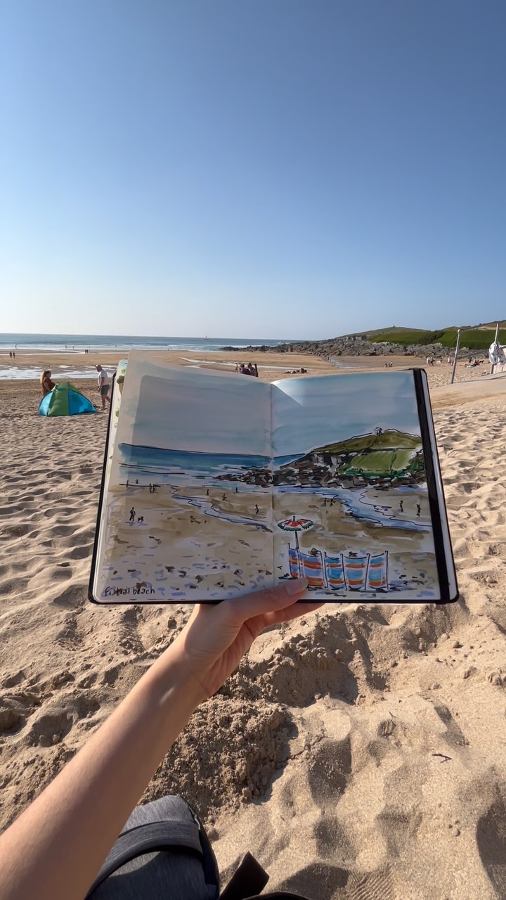 After work drawing at Fistral this evening 🌊
#art #artwork #artist #sketch #sketching #sketchbook #drawing #watercolours #draw #sketchbookpage #sketchbookart #sketchbookdrawing #sketchbookpainting #fistral #fistralbeach #cornwall #summer #summerincornwall #cornwallbeach #foryou #fyp